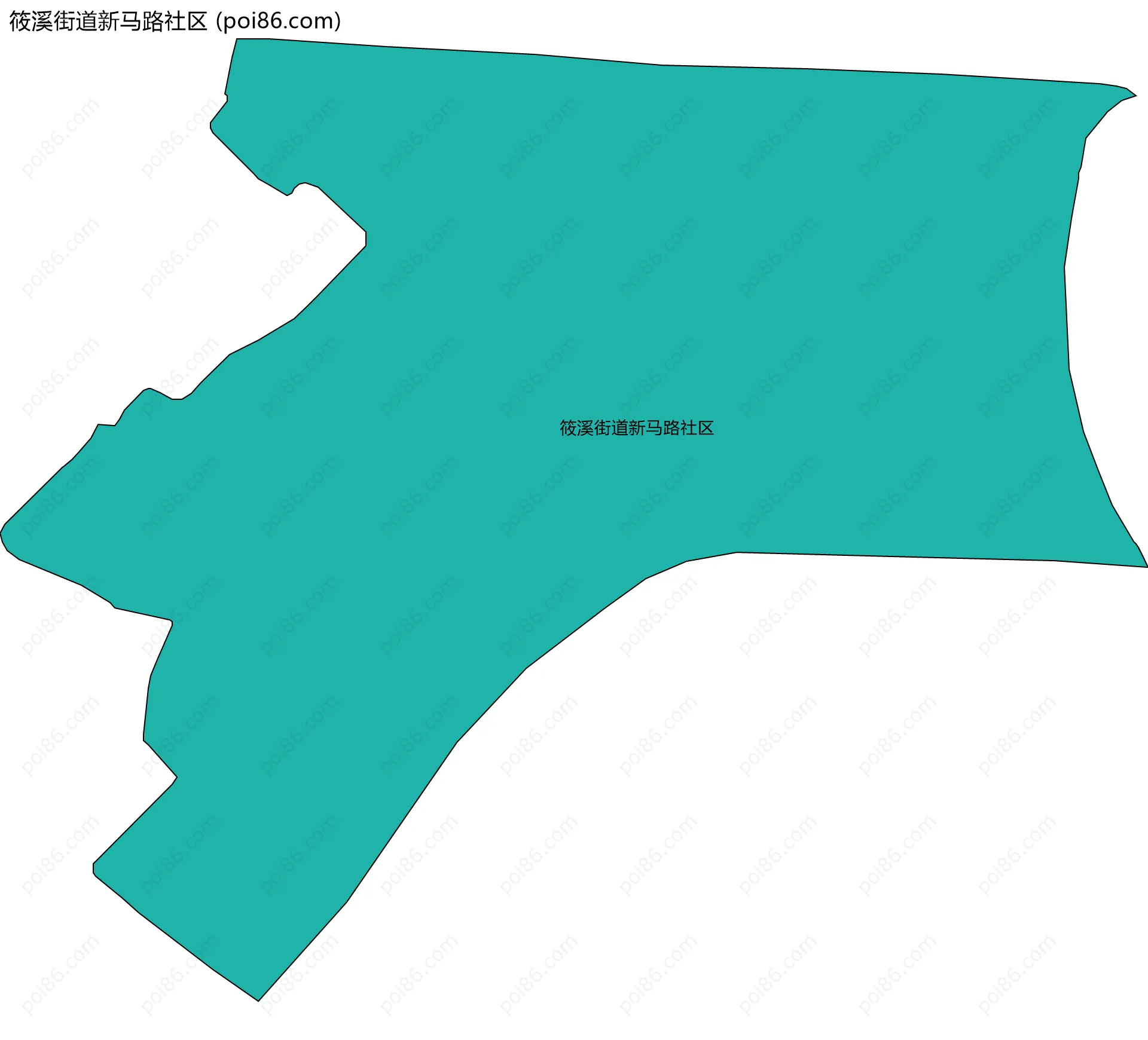 筱溪街道新马路社区边界地图