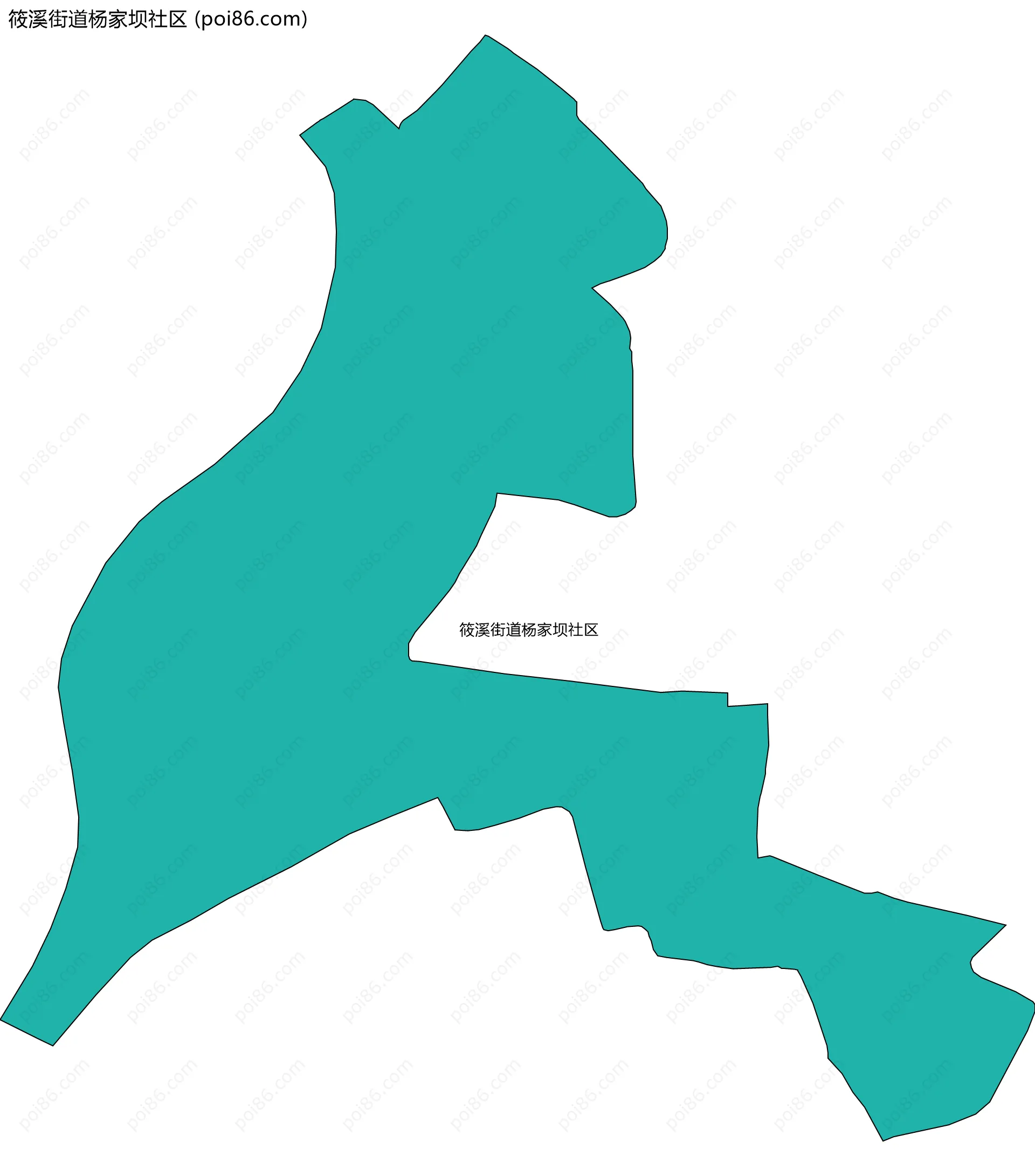 筱溪街道杨家坝社区边界地图