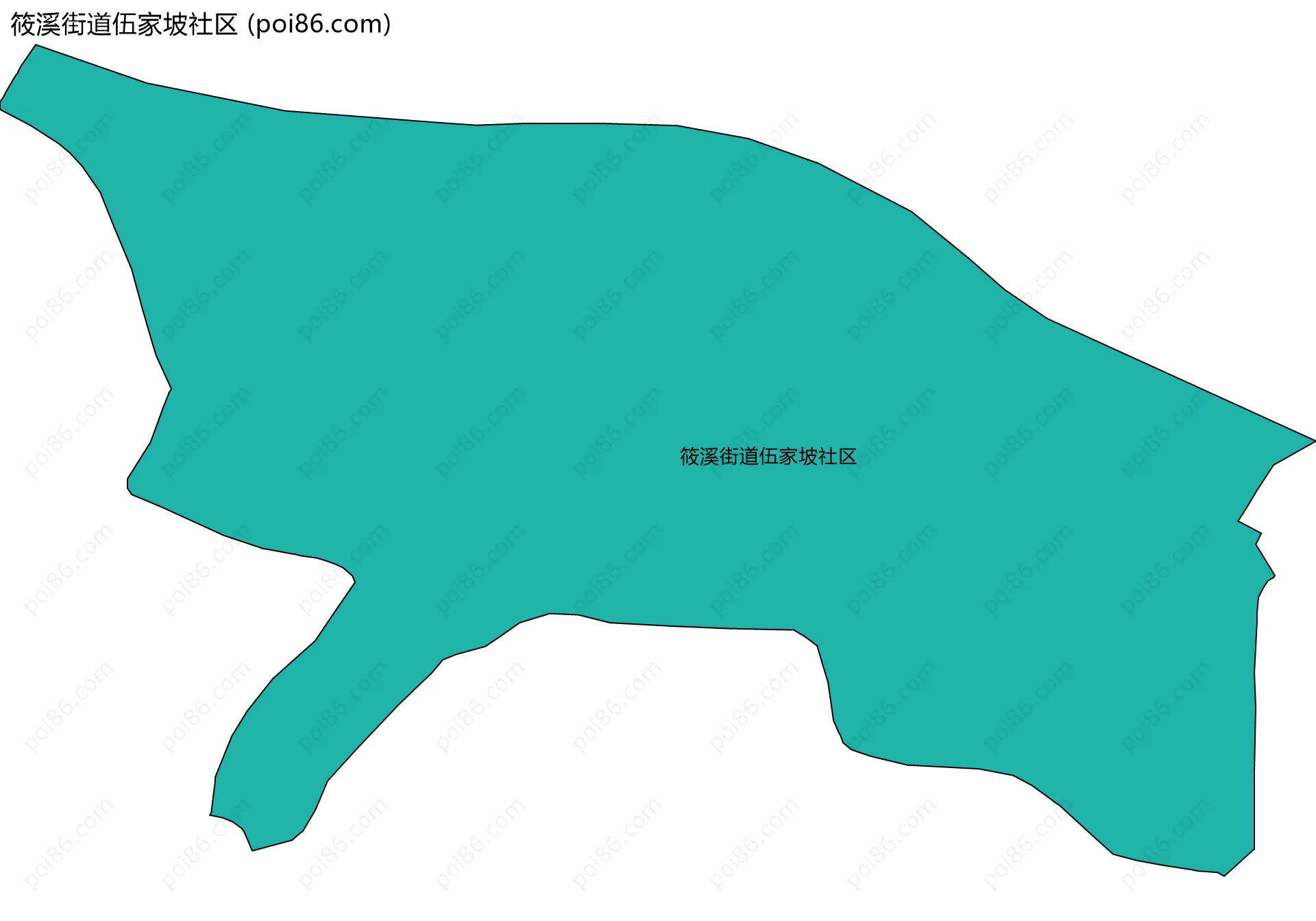 筱溪街道伍家坡社区边界地图