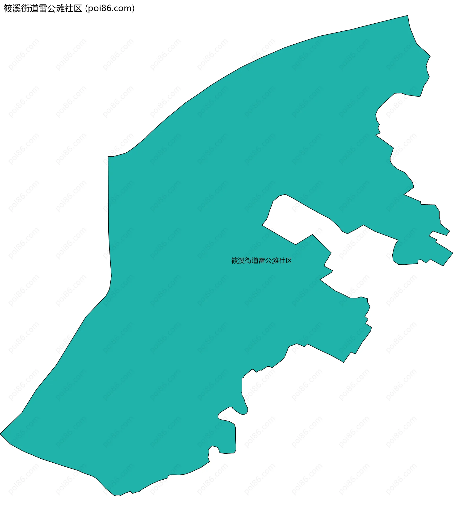 筱溪街道雷公滩社区边界地图