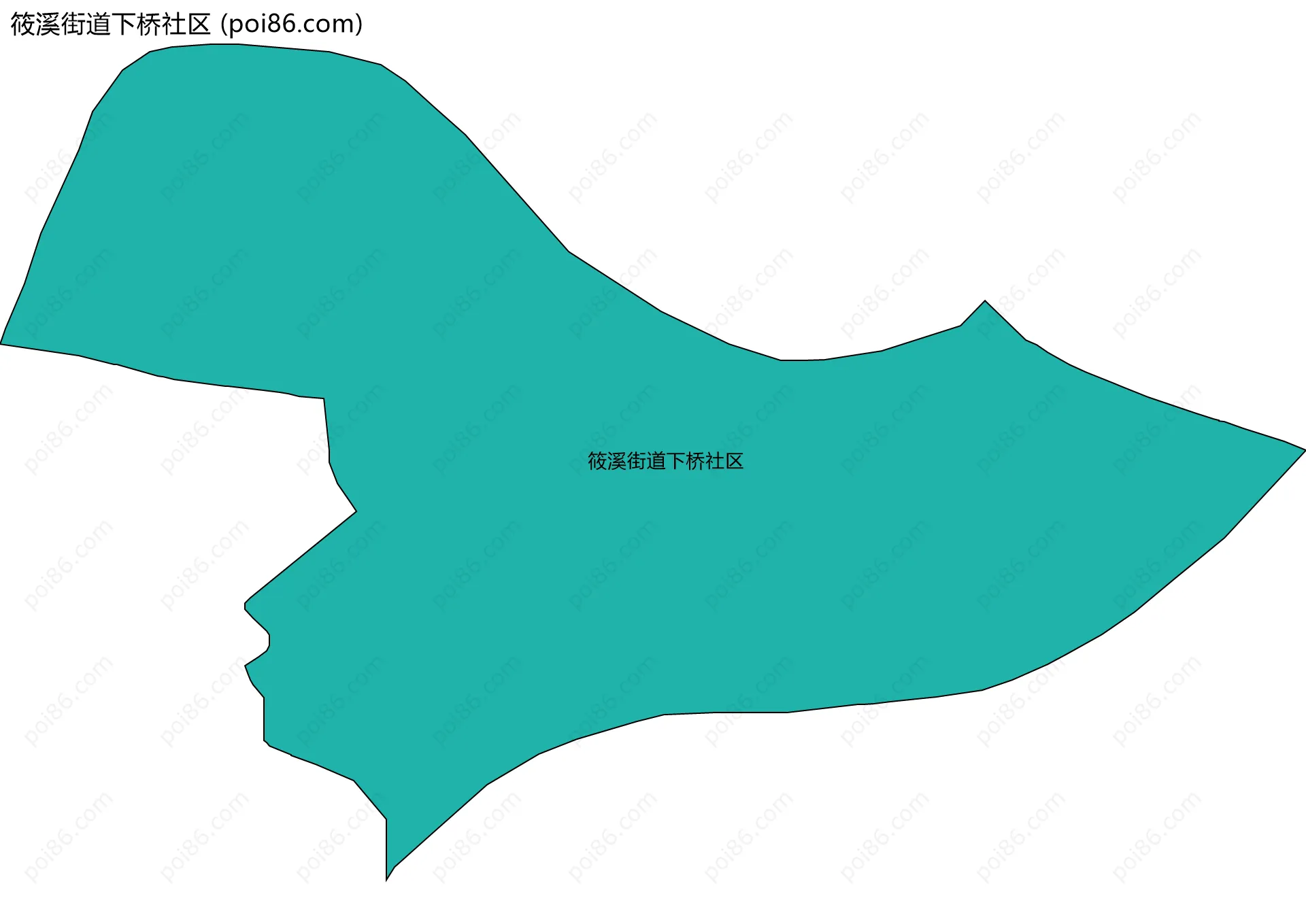 筱溪街道下桥社区边界地图