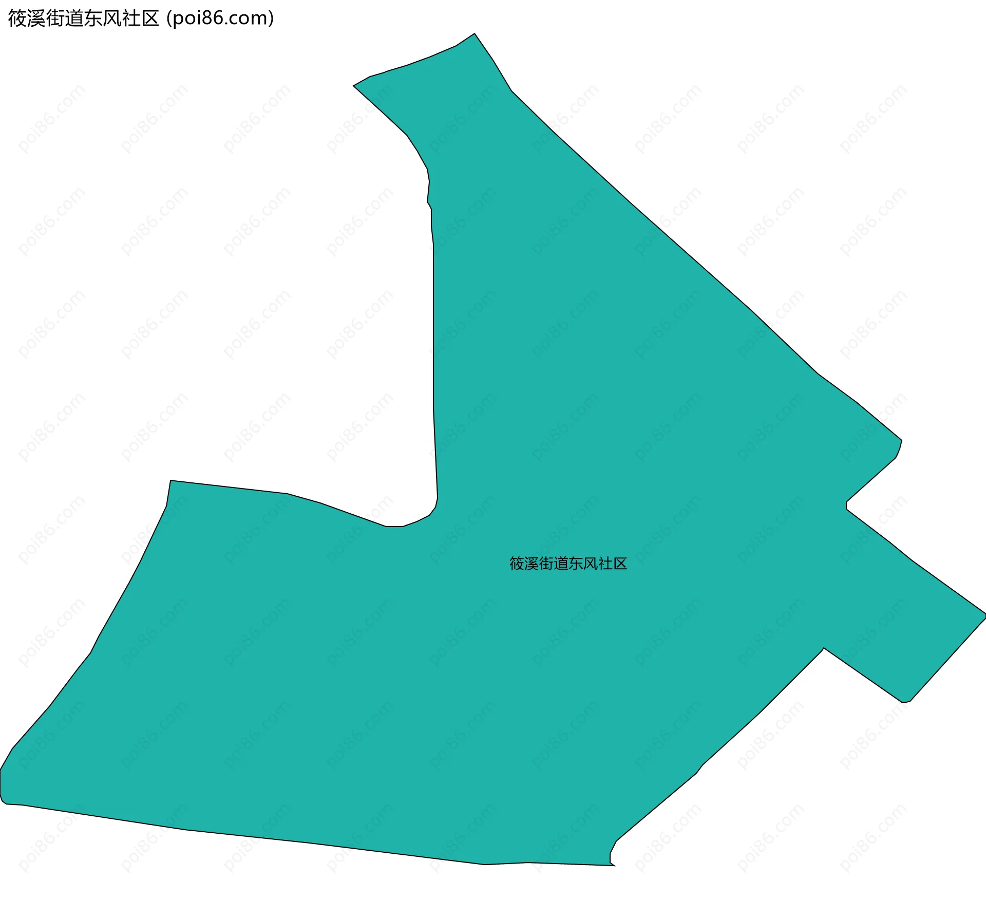 筱溪街道东风社区边界地图