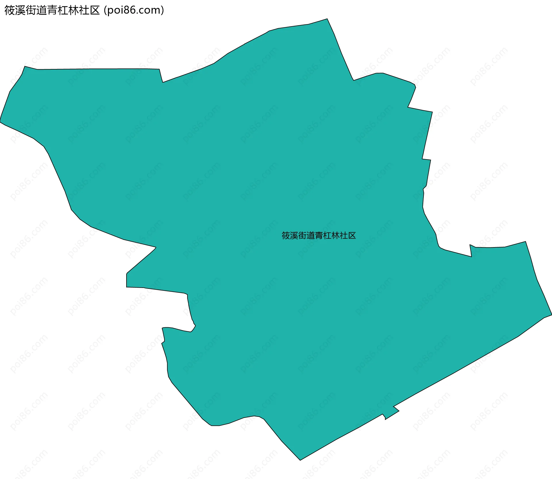 筱溪街道青杠林社区边界地图