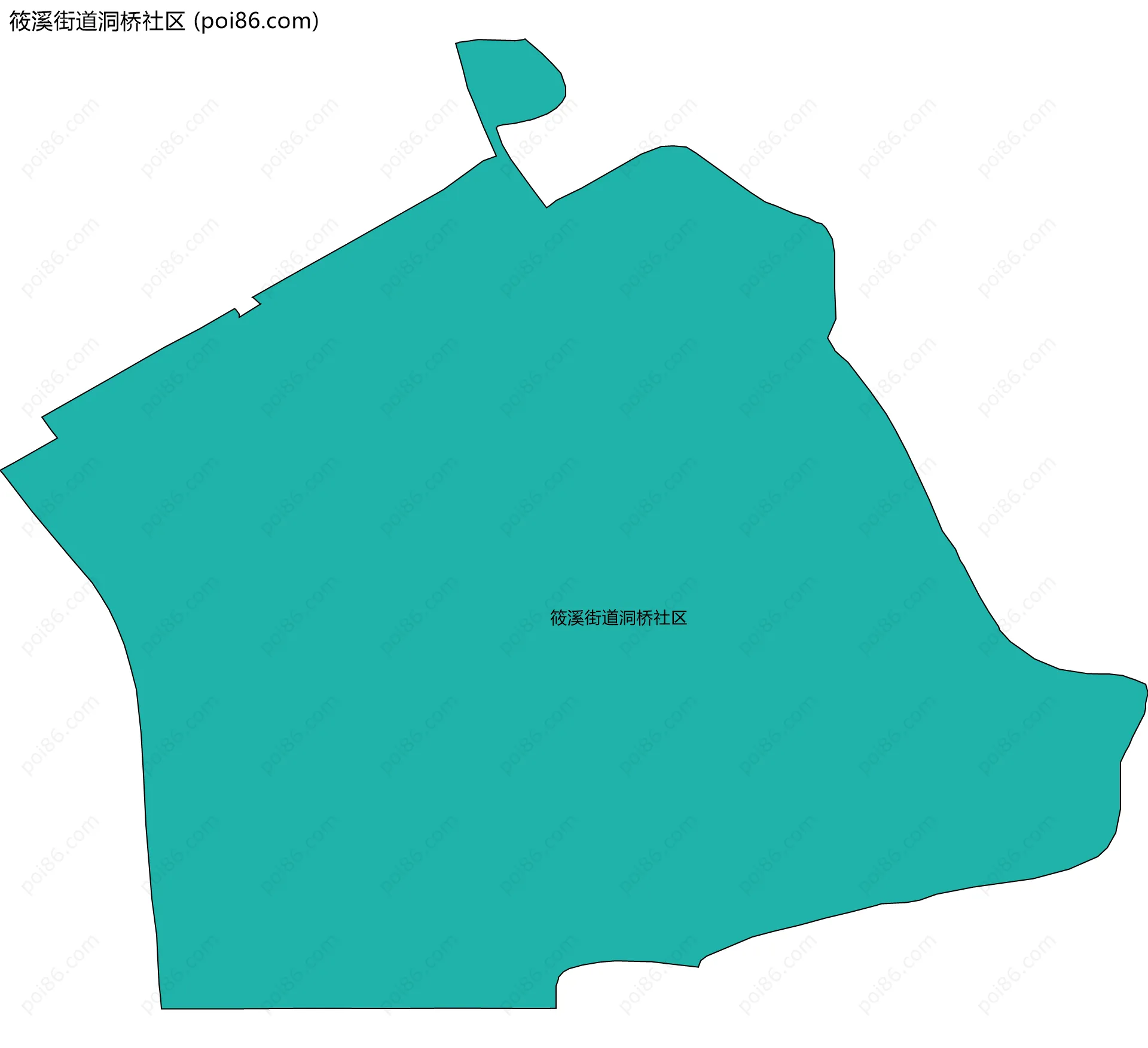 筱溪街道洞桥社区边界地图