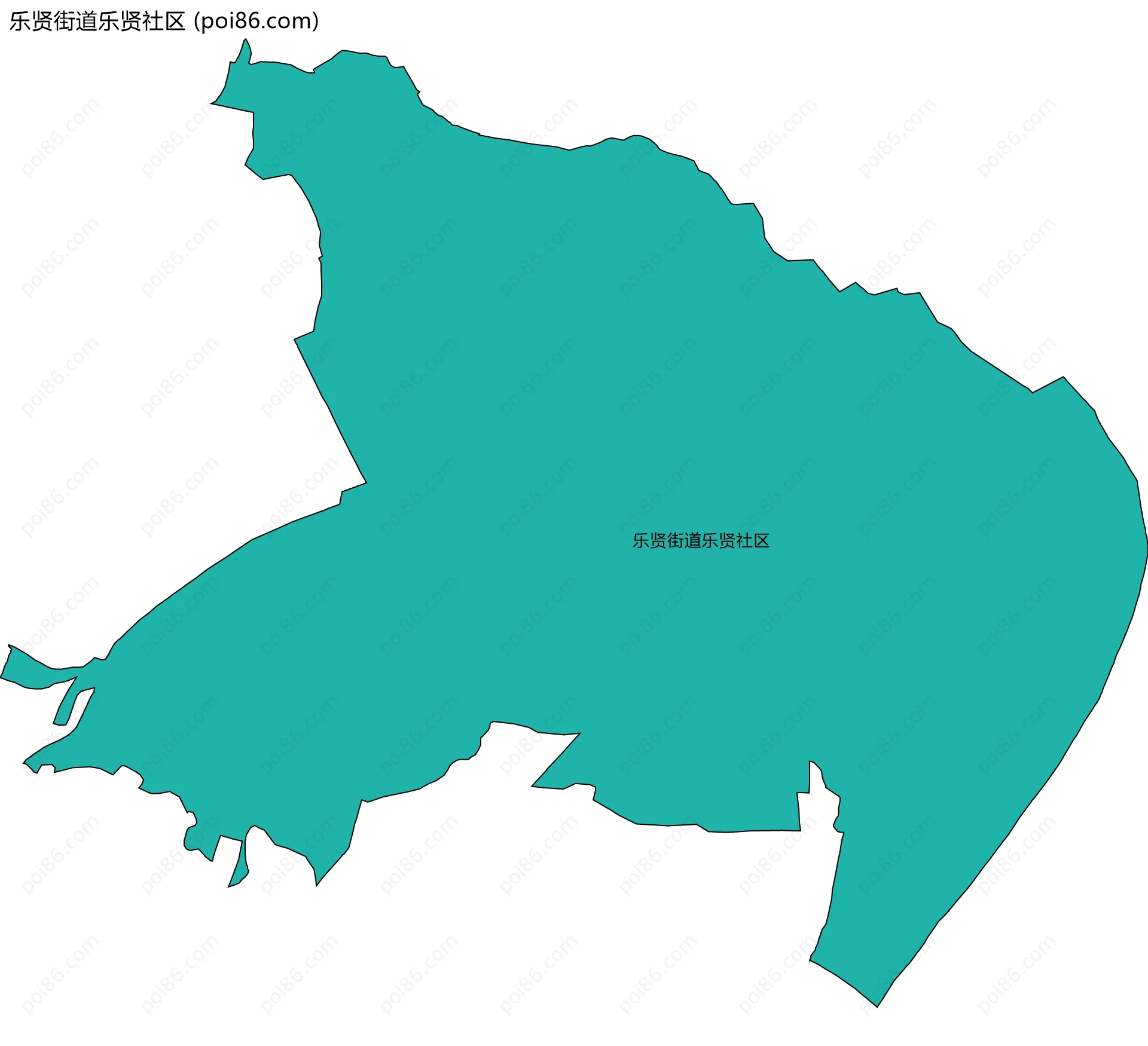 乐贤街道乐贤社区边界地图