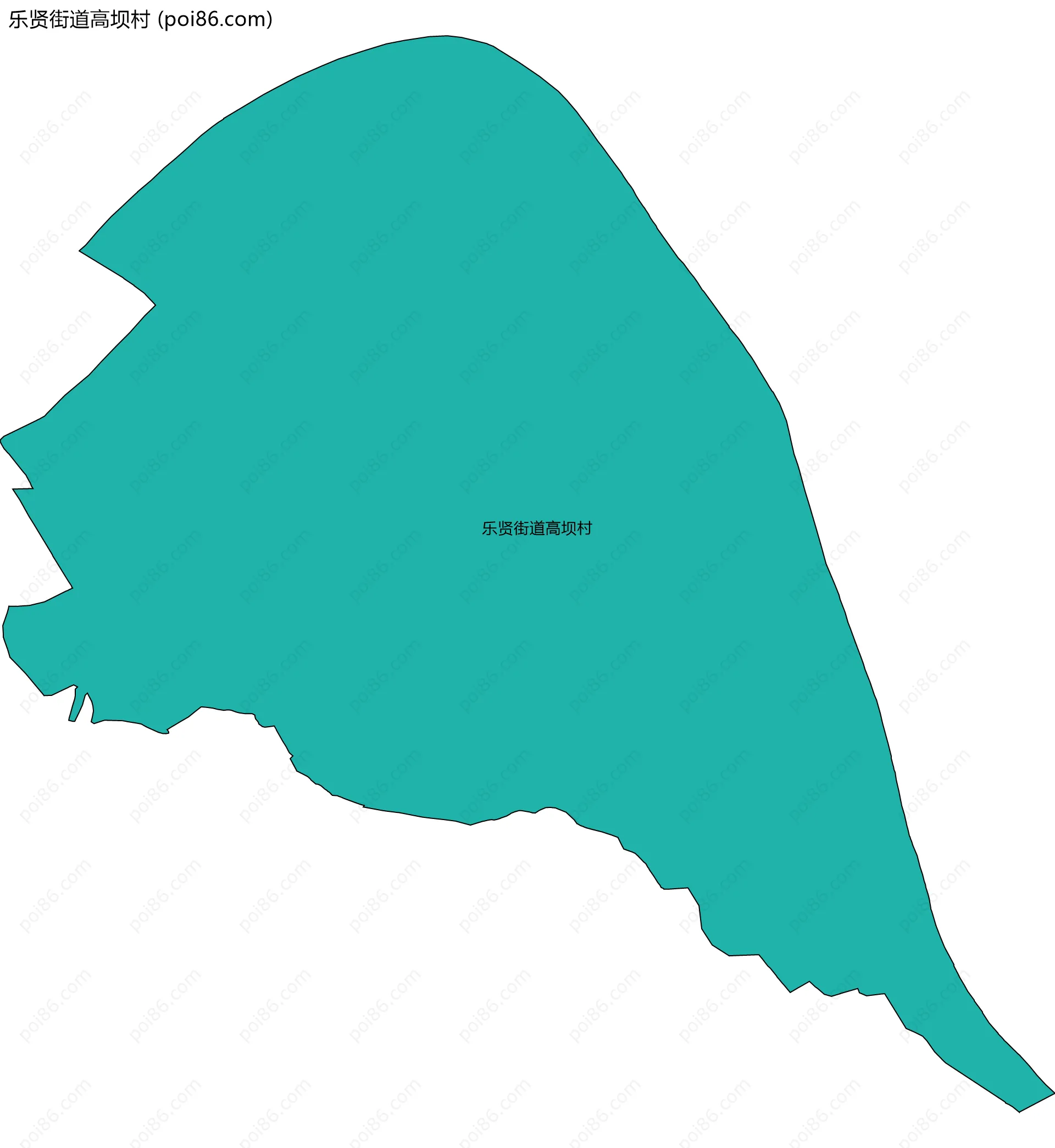 乐贤街道高坝村边界地图