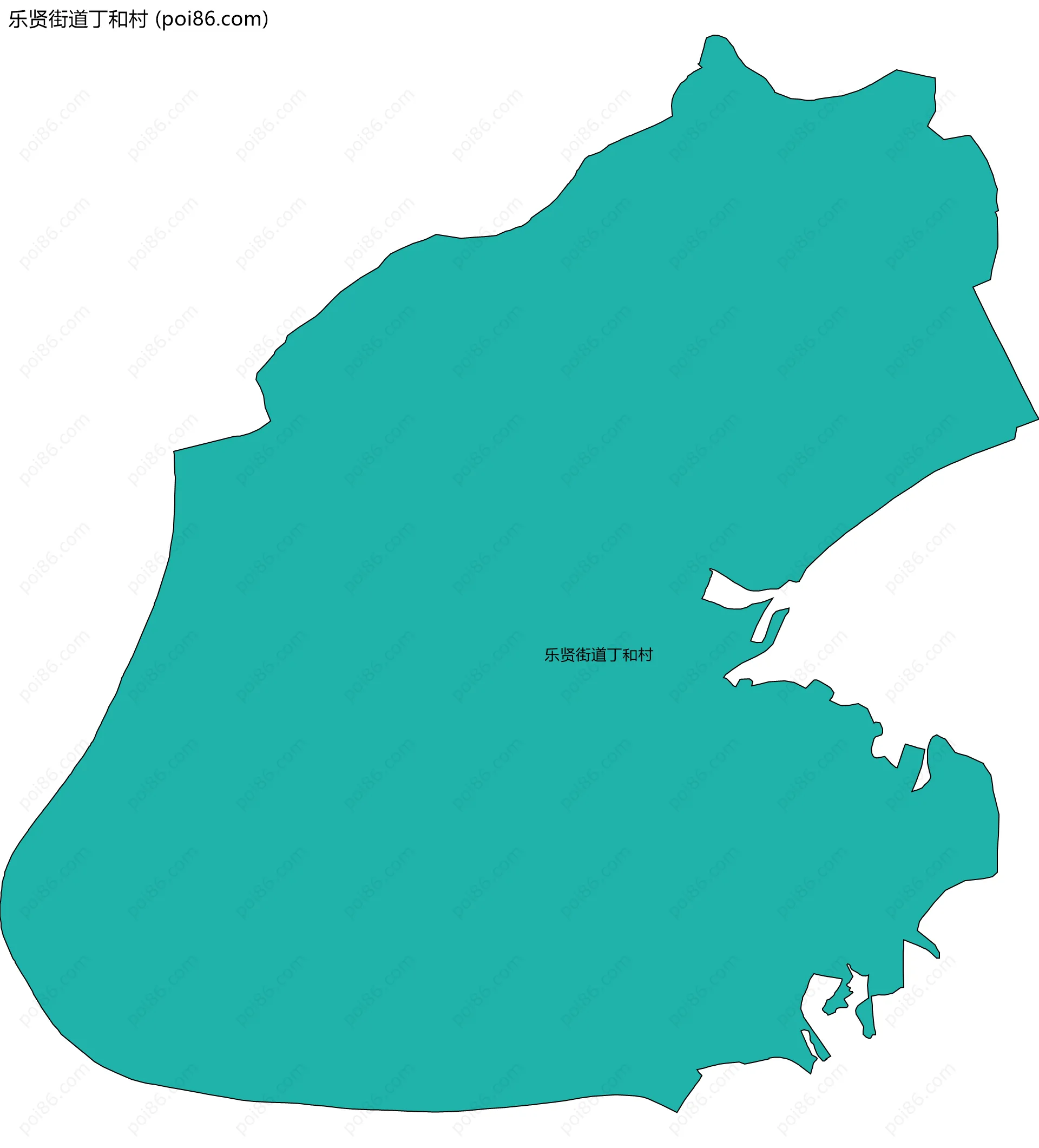 乐贤街道丁和村边界地图