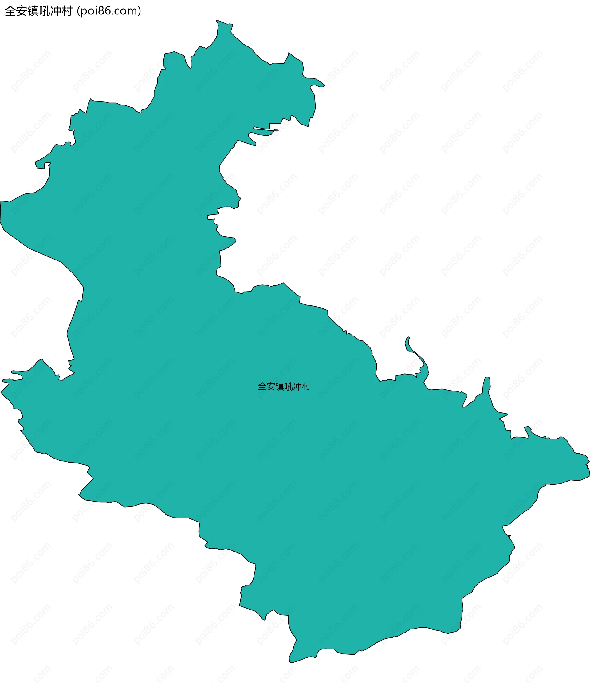 全安镇吼冲村边界地图