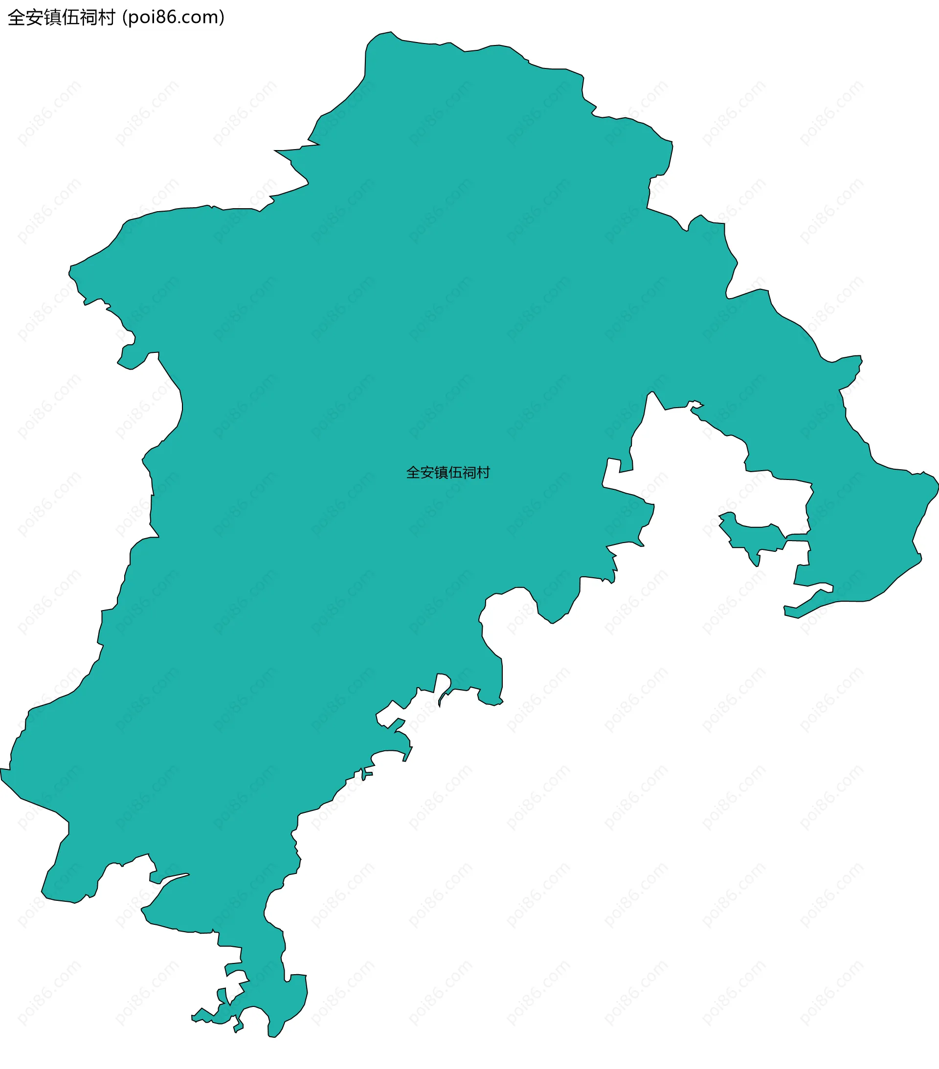 全安镇伍祠村边界地图