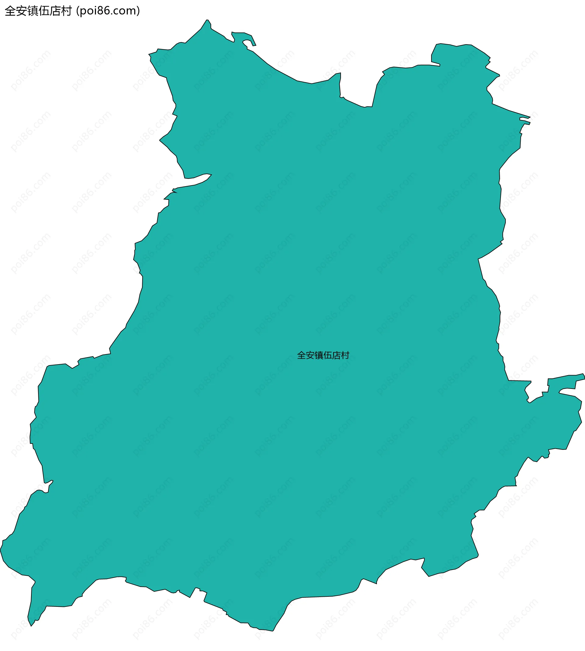 全安镇伍店村边界地图