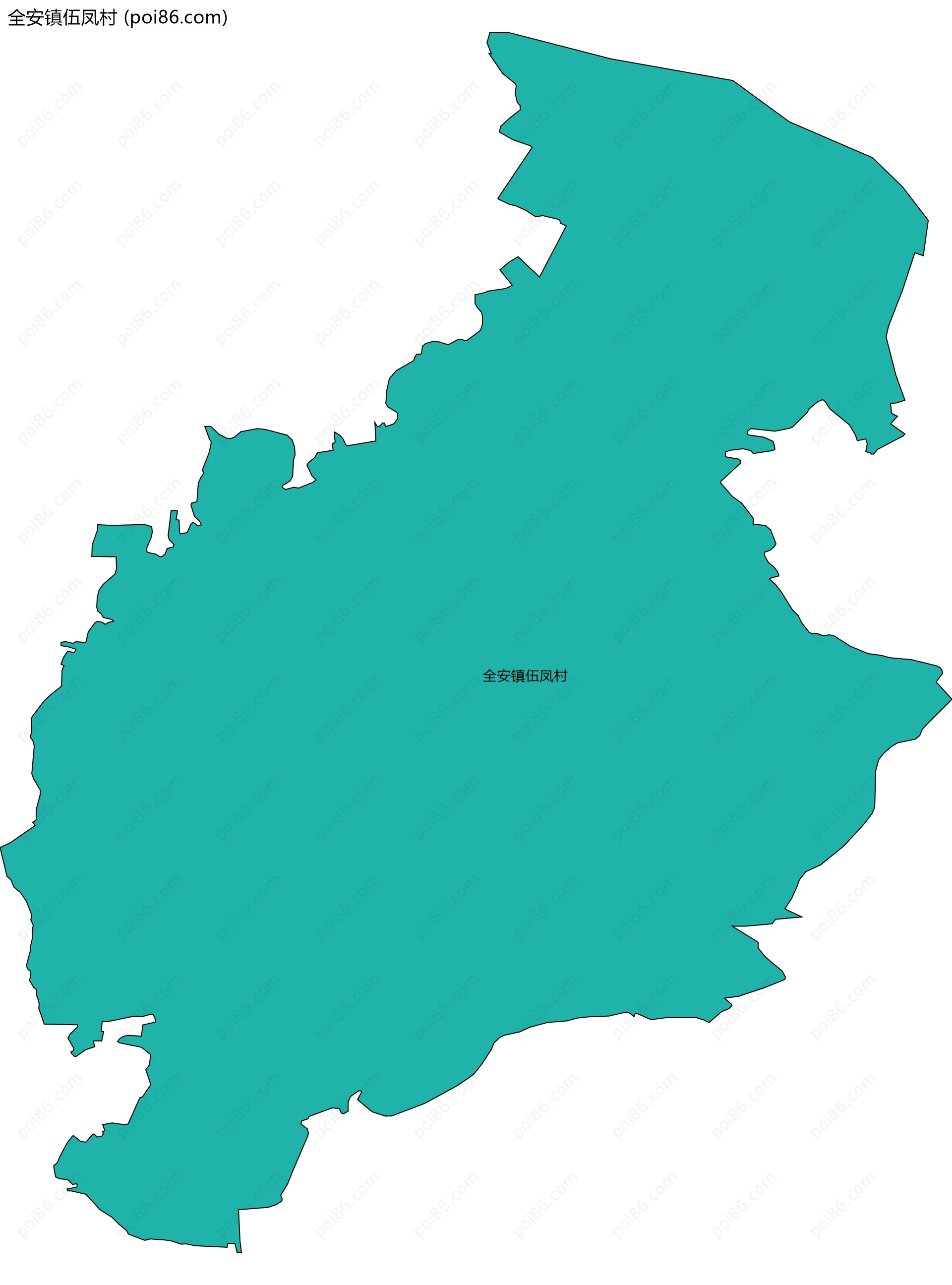 全安镇伍凤村边界地图