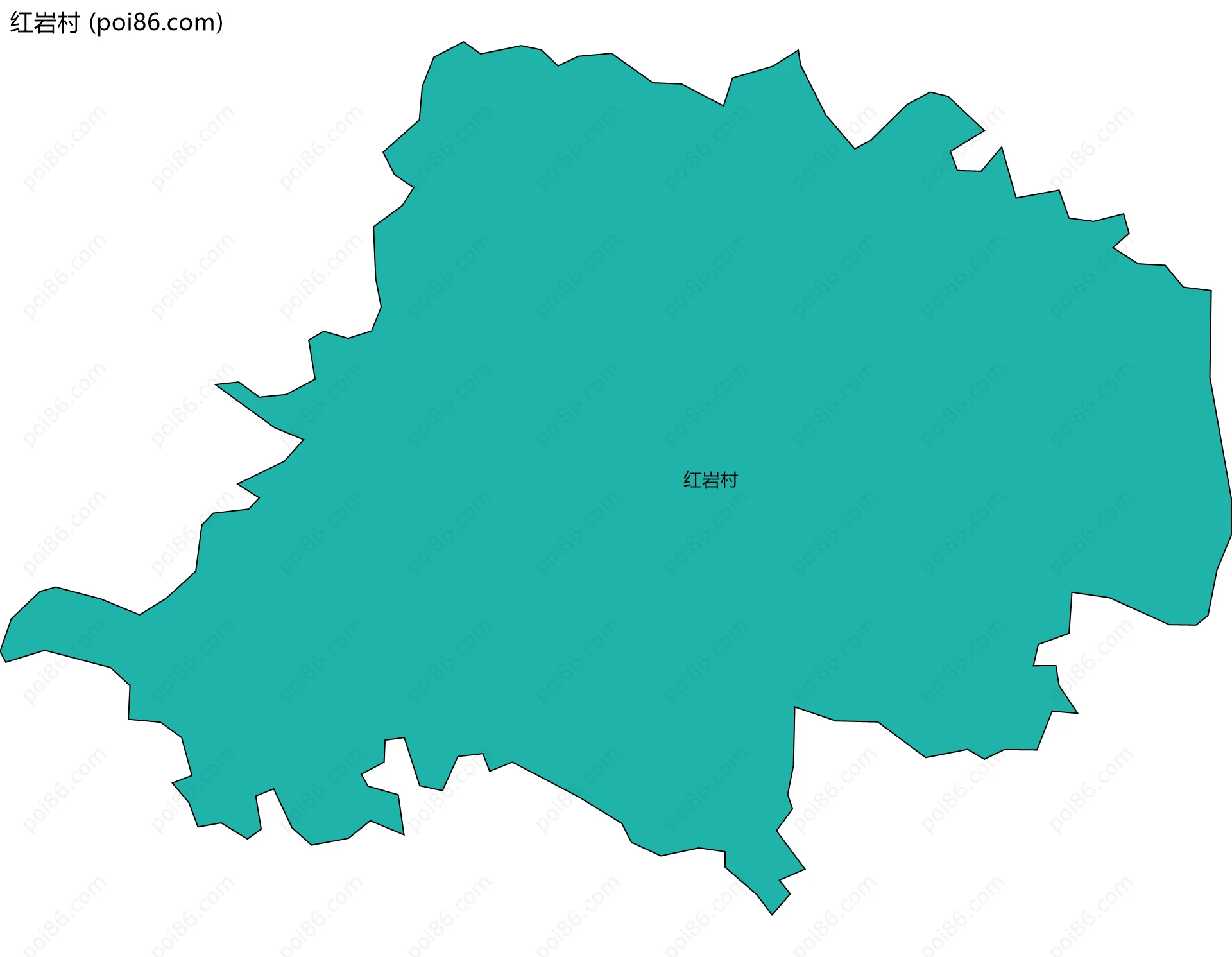 红岩村边界地图