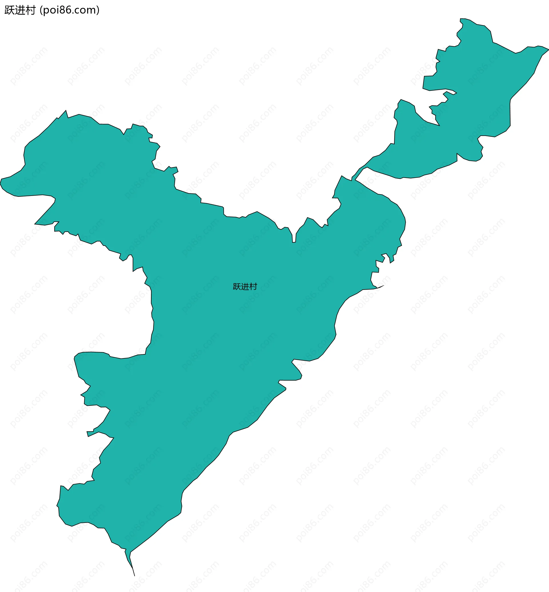 跃进村边界地图