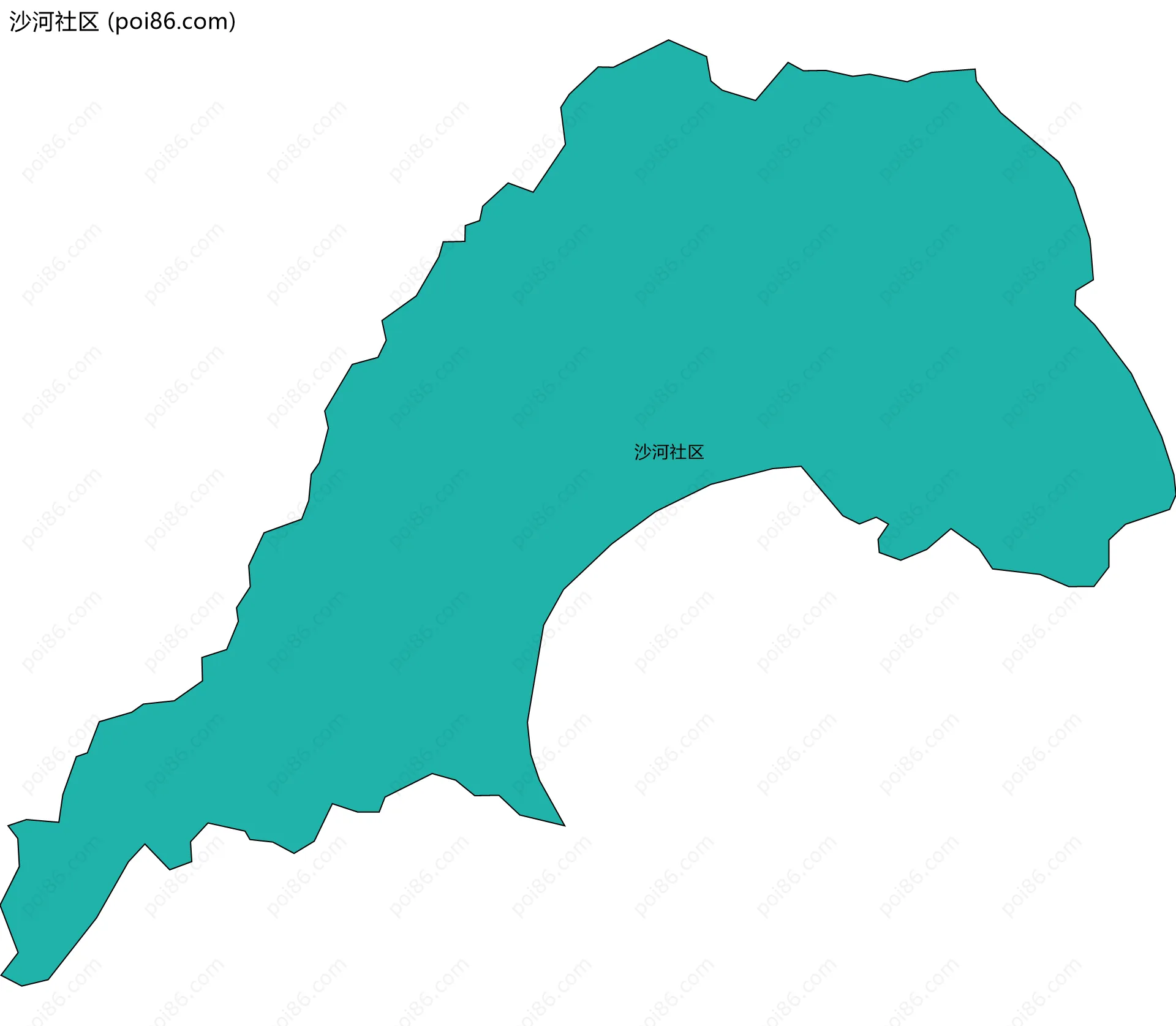 沙河社区边界地图