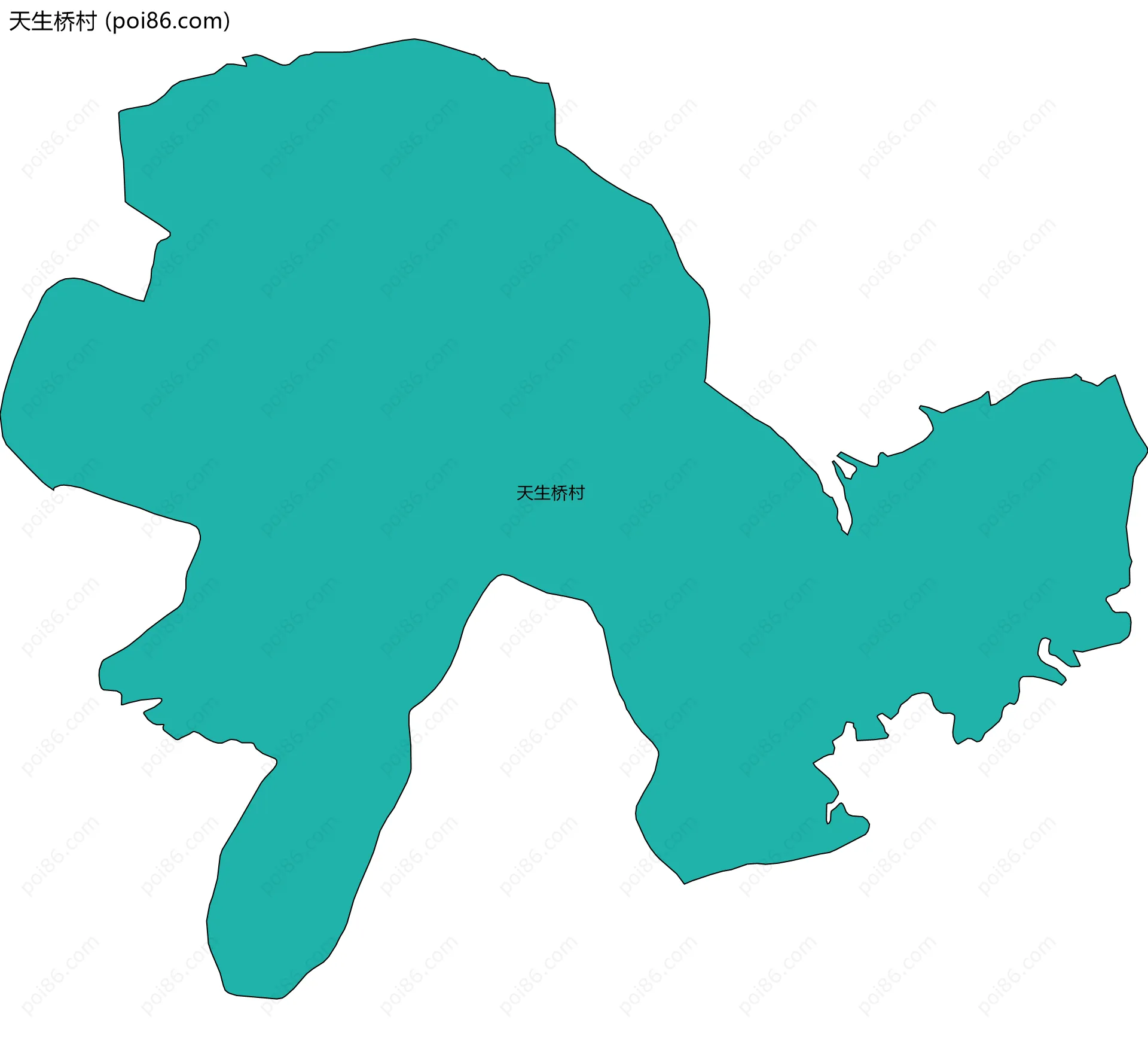 天生桥村边界地图