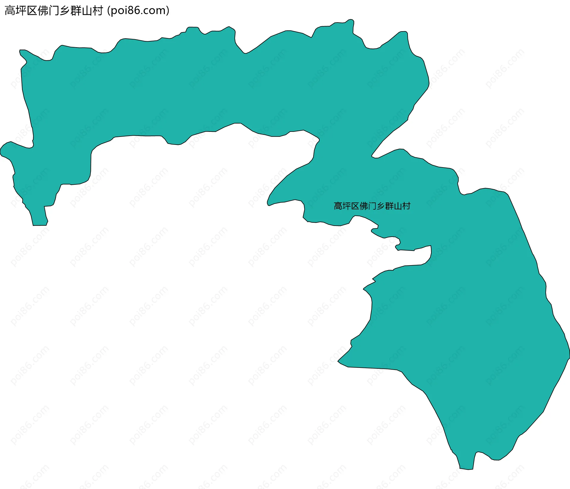 高坪区佛门乡群山村边界地图