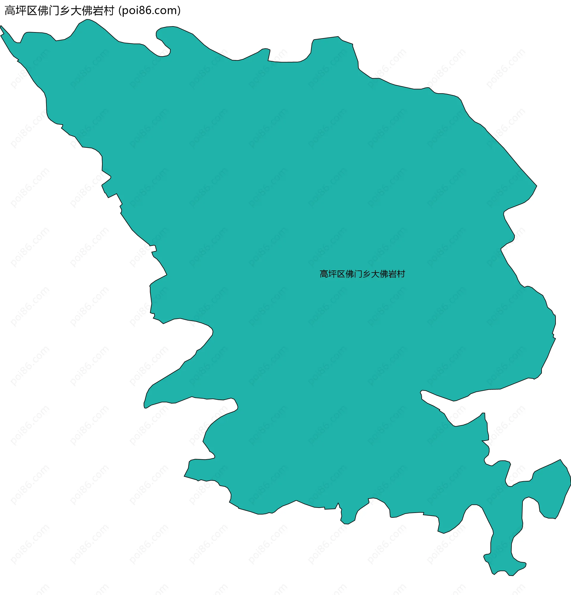 高坪区佛门乡大佛岩村边界地图