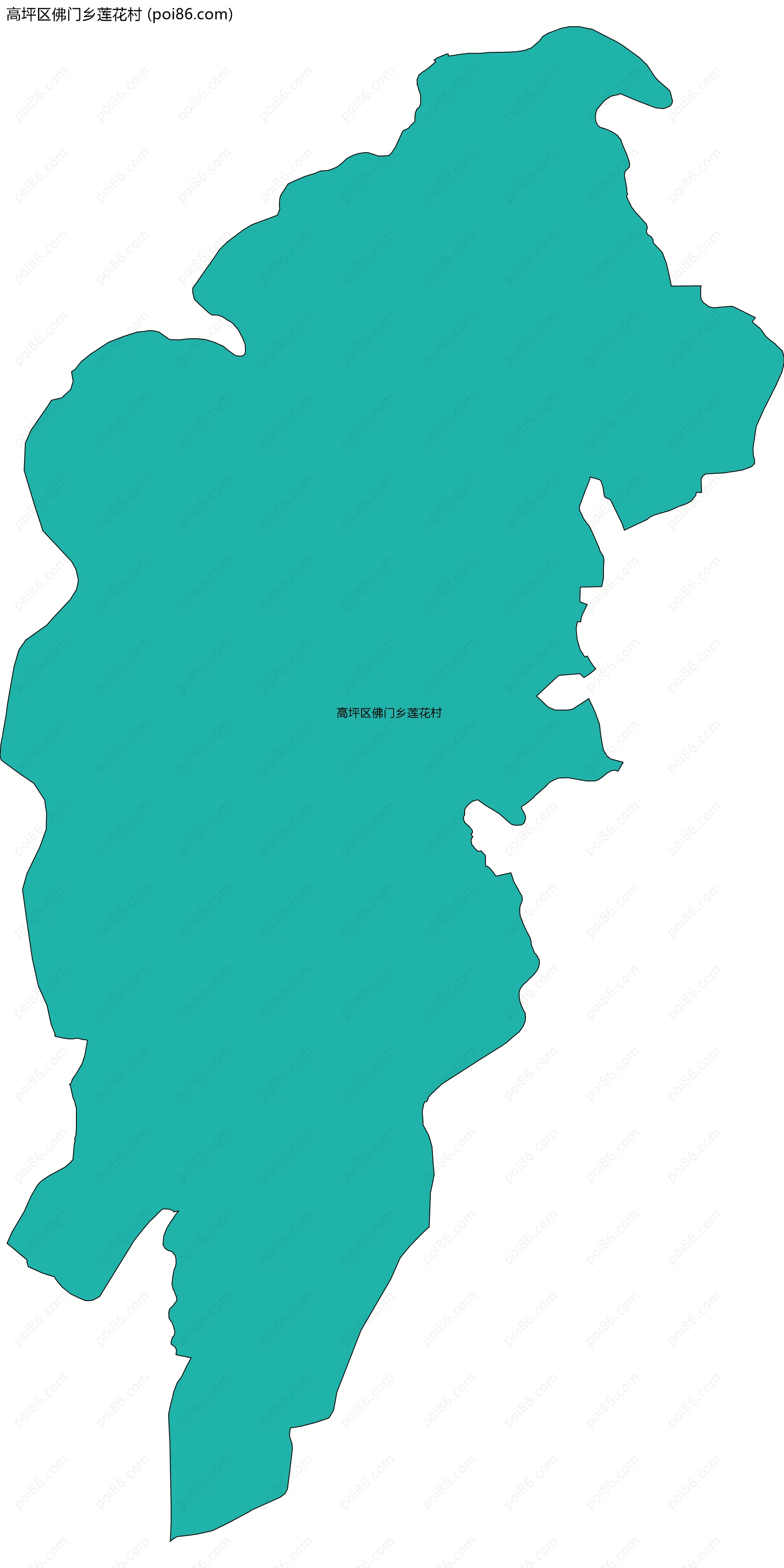高坪区佛门乡莲花村边界地图