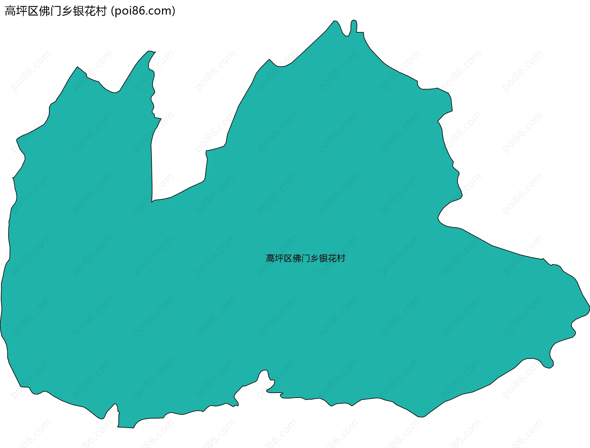 高坪区佛门乡银花村边界地图