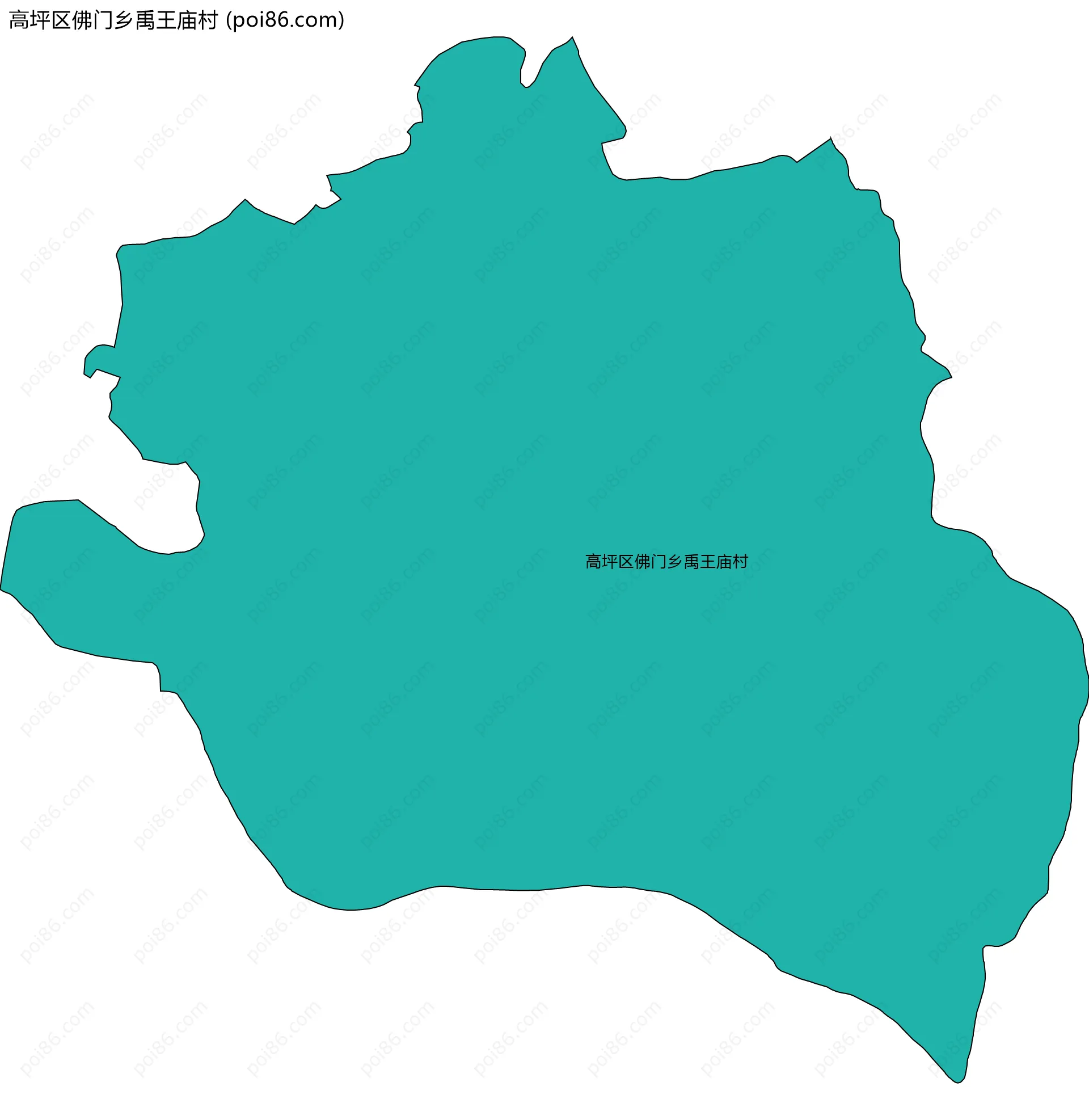 高坪区佛门乡禹王庙村边界地图