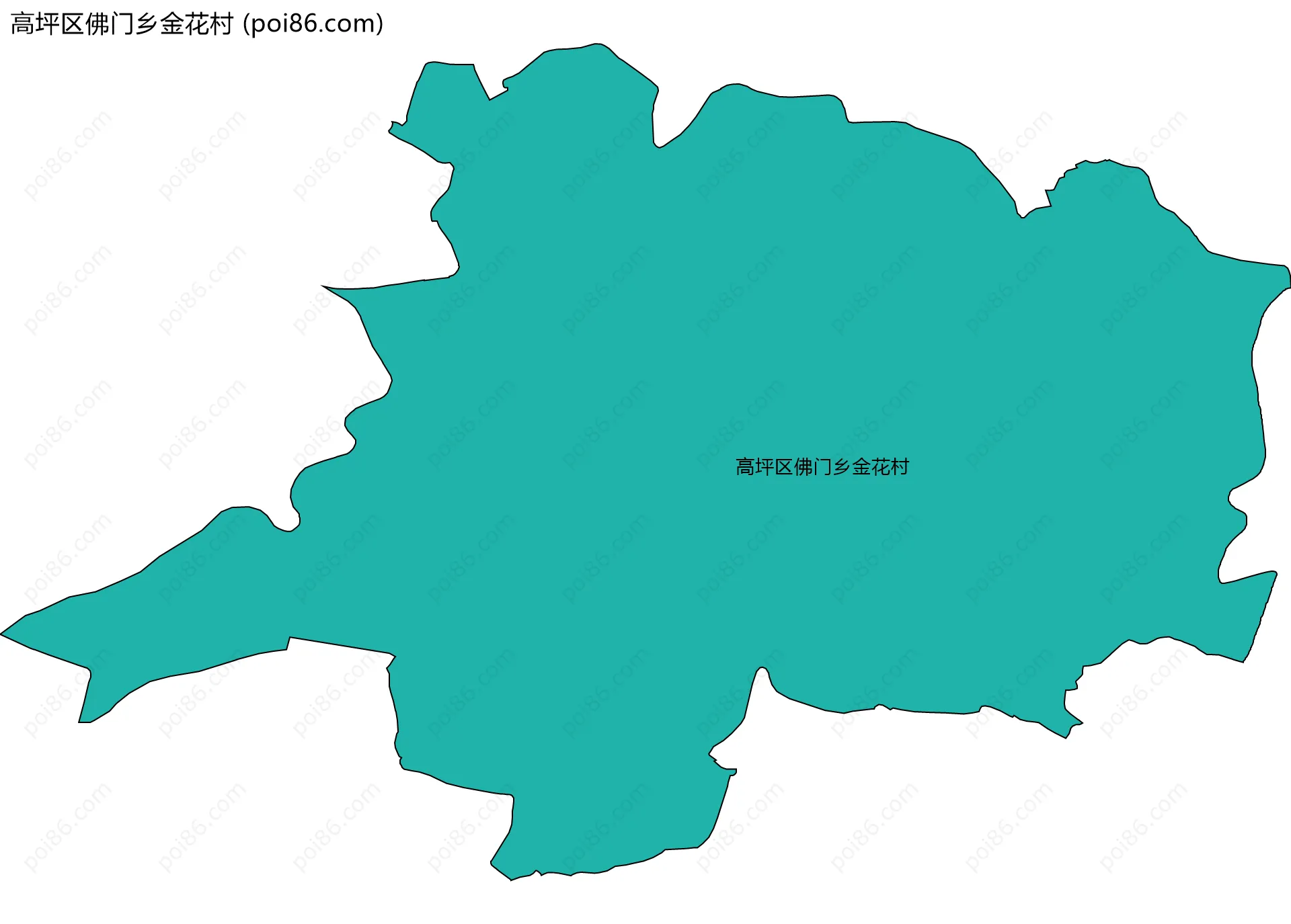 高坪区佛门乡金花村边界地图