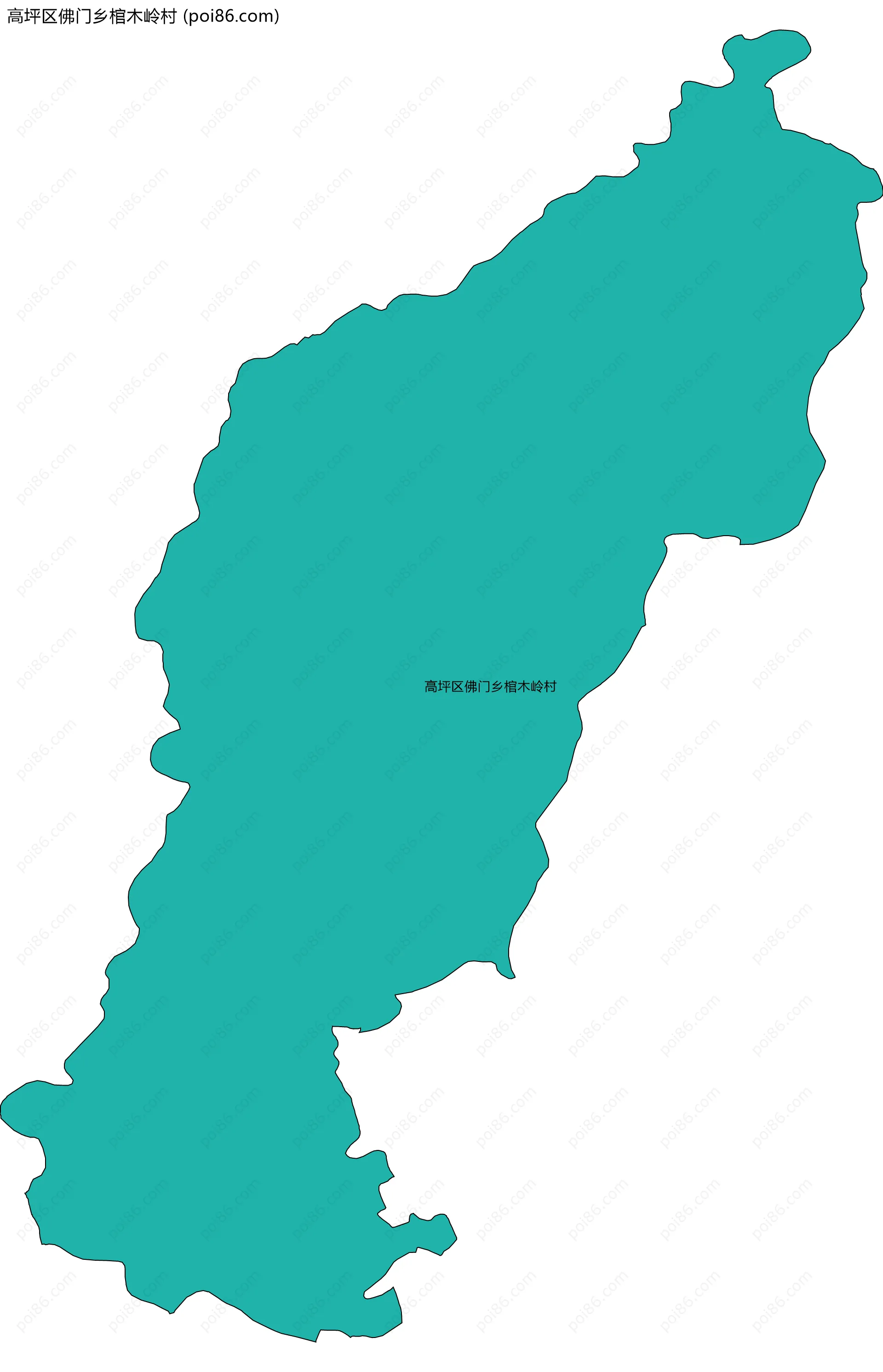 高坪区佛门乡棺木岭村边界地图