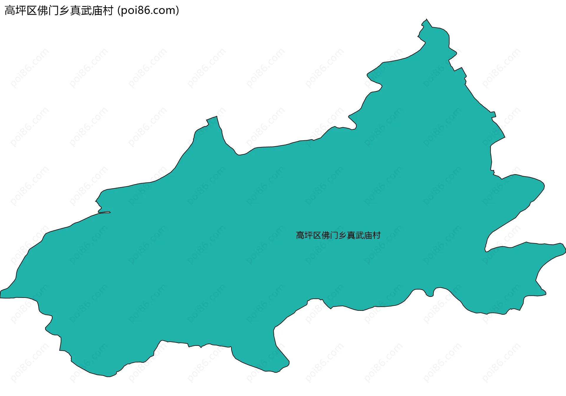 高坪区佛门乡真武庙村边界地图