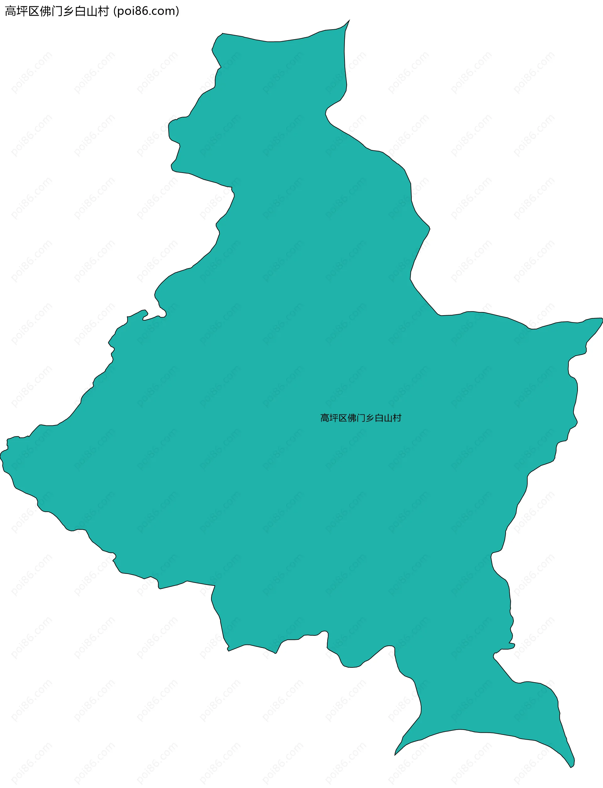 高坪区佛门乡白山村边界地图