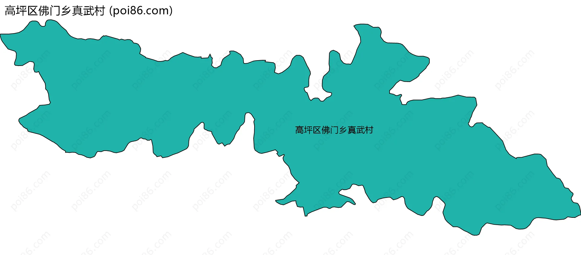 高坪区佛门乡真武村边界地图