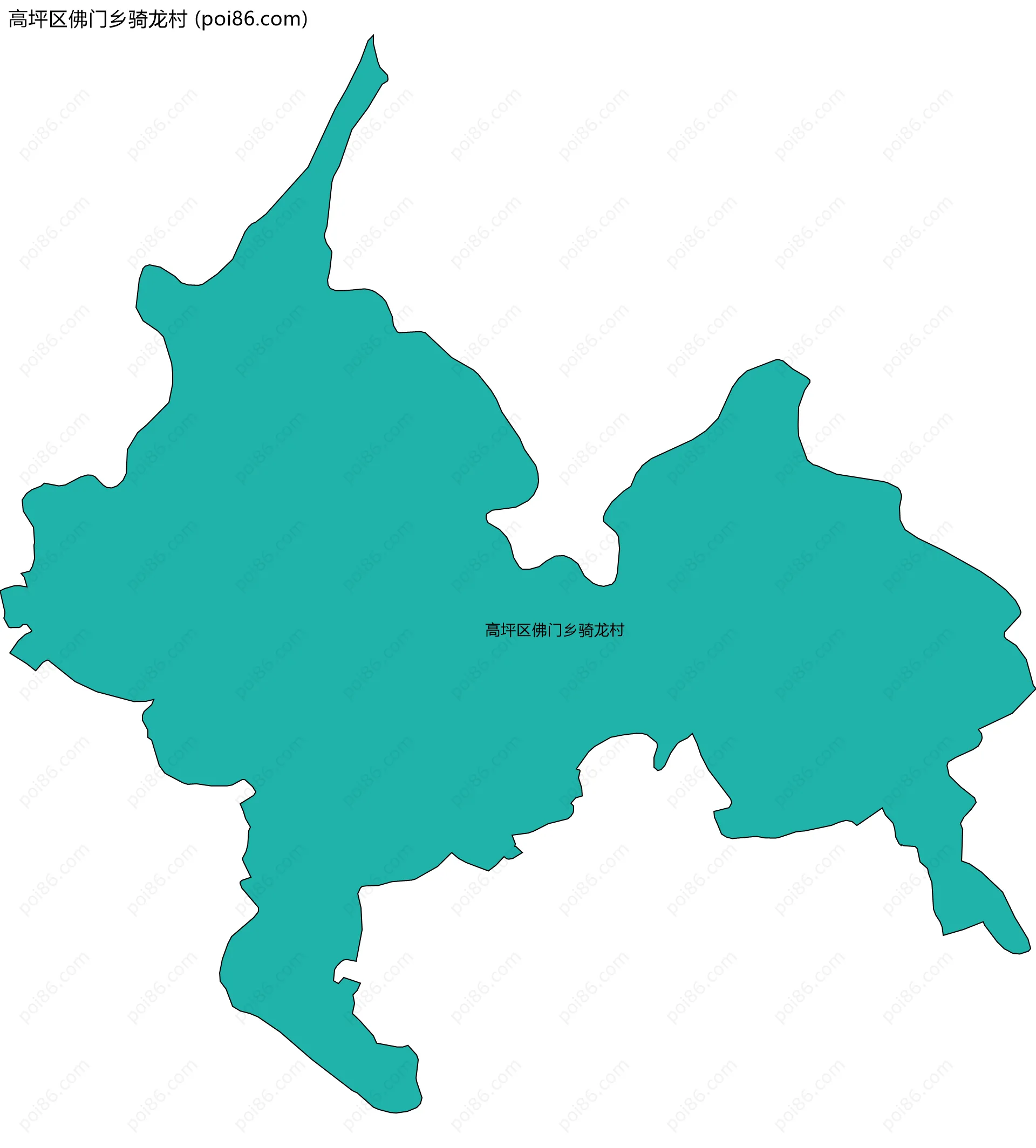 高坪区佛门乡骑龙村边界地图