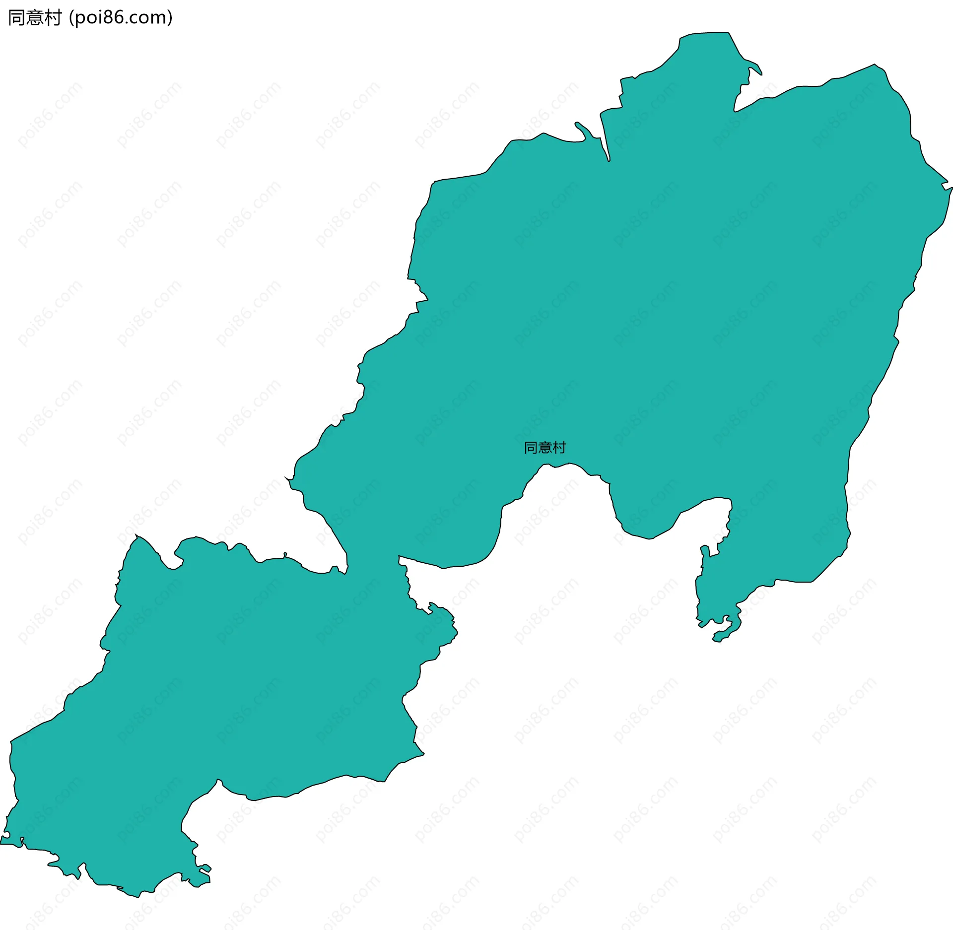 同意村边界地图