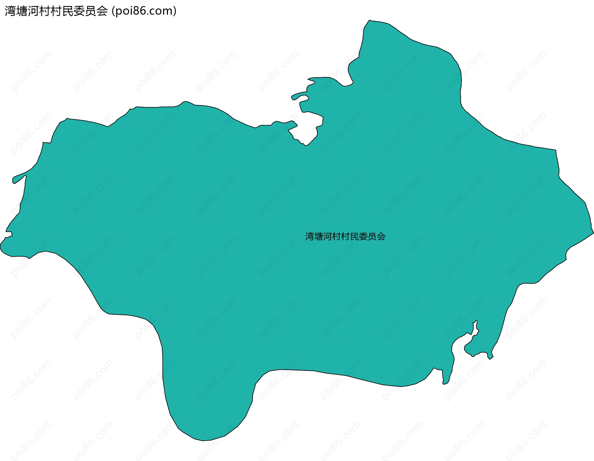 湾塘河村村民委员会边界地图