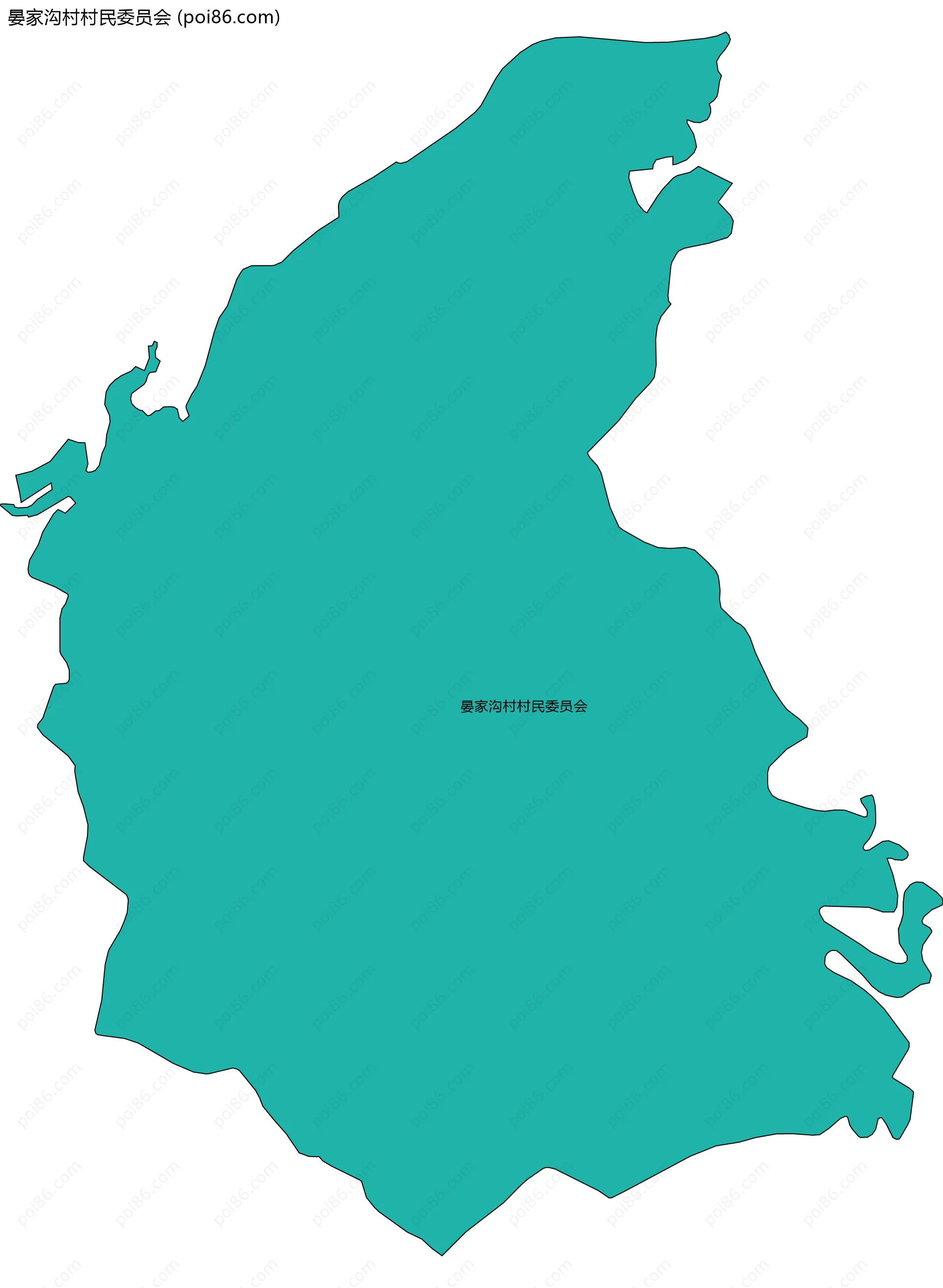 晏家沟村村民委员会边界地图