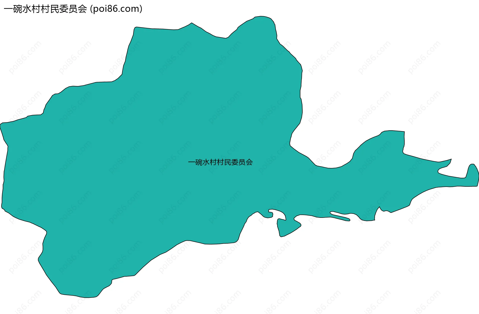 一碗水村村民委员会边界地图