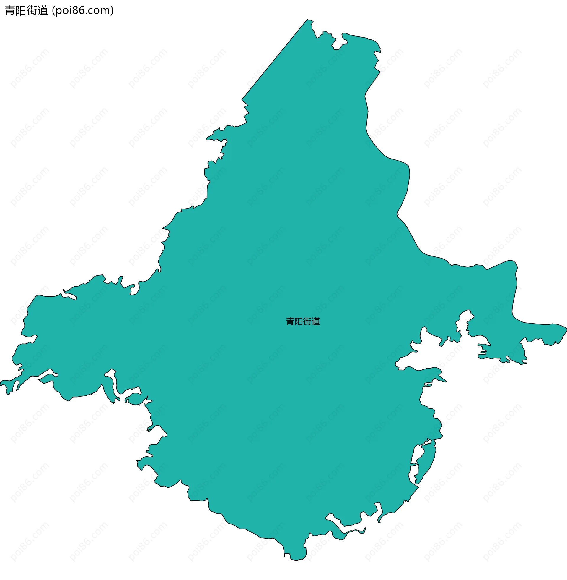 青阳街道边界地图(五级行政区划)