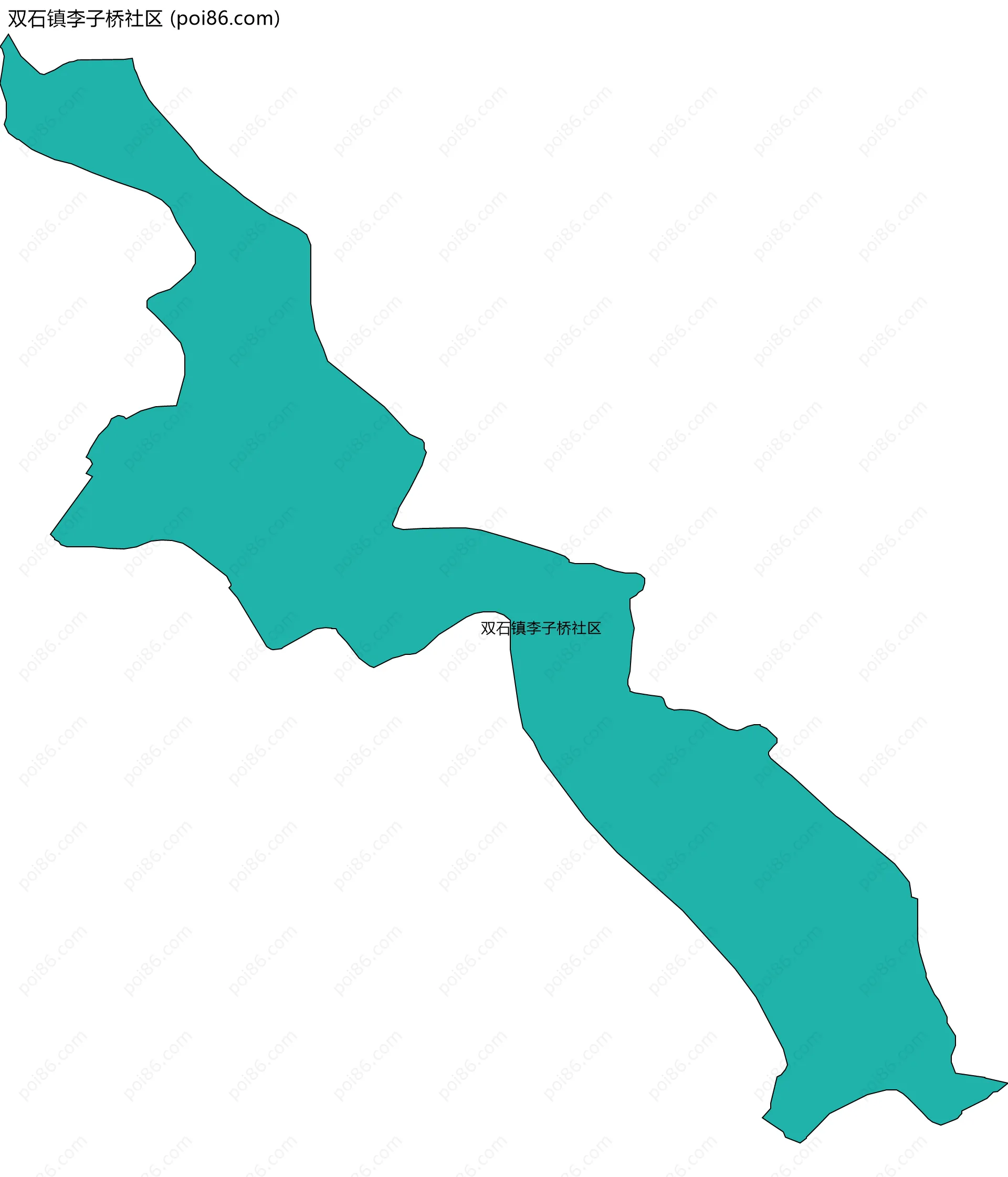 双石镇李子桥社区边界地图
