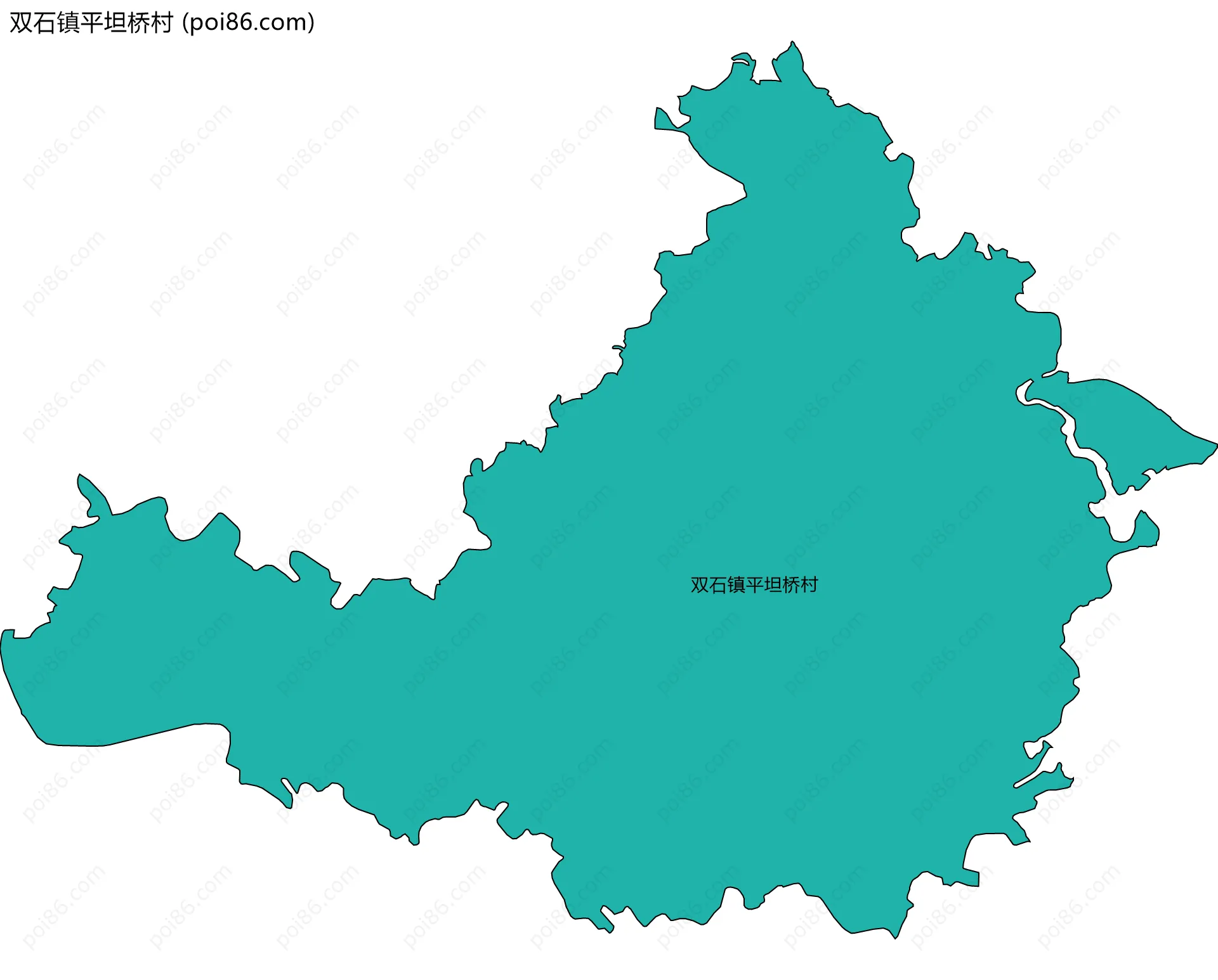双石镇平坦桥村边界地图