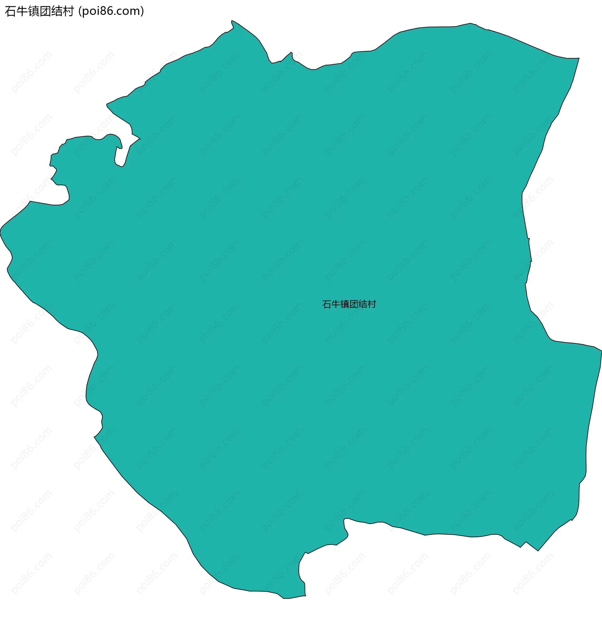 石牛镇团结村边界地图