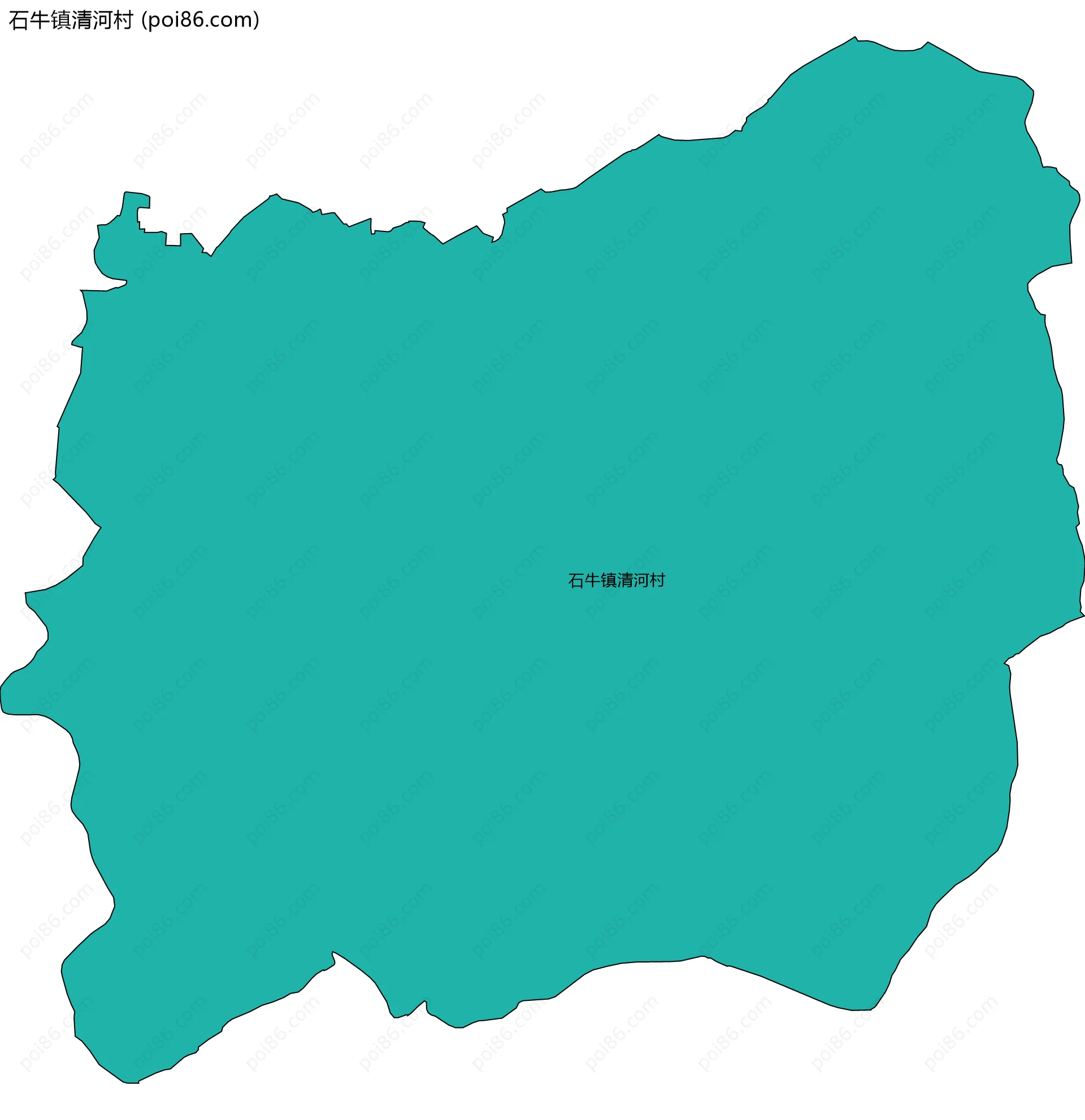 石牛镇清河村边界地图