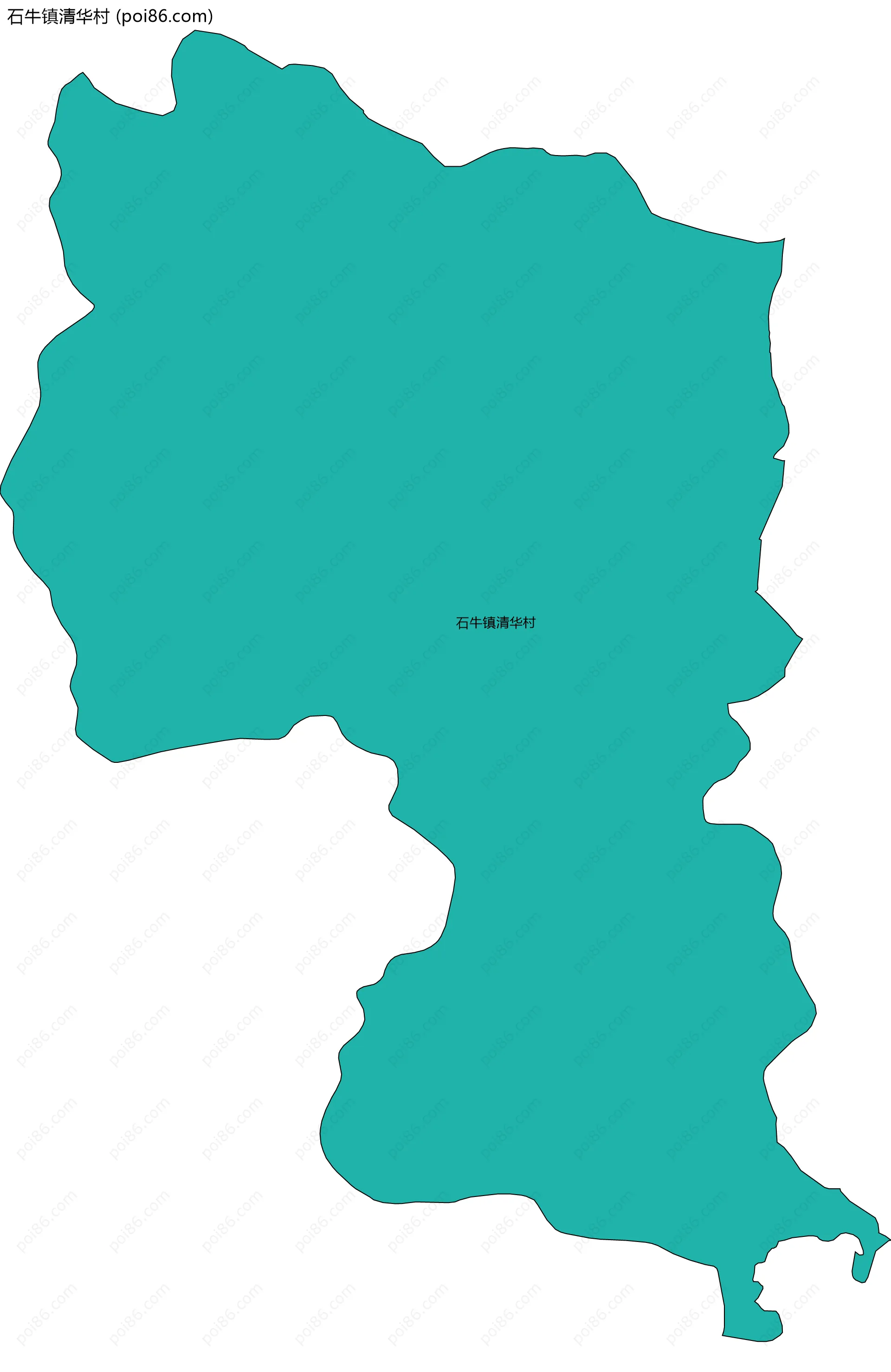 石牛镇清华村边界地图