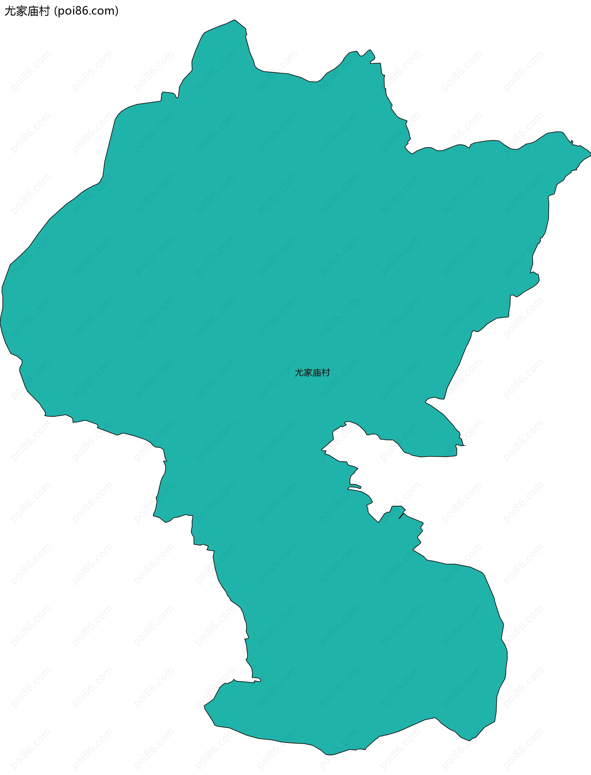 尤家庙村边界地图