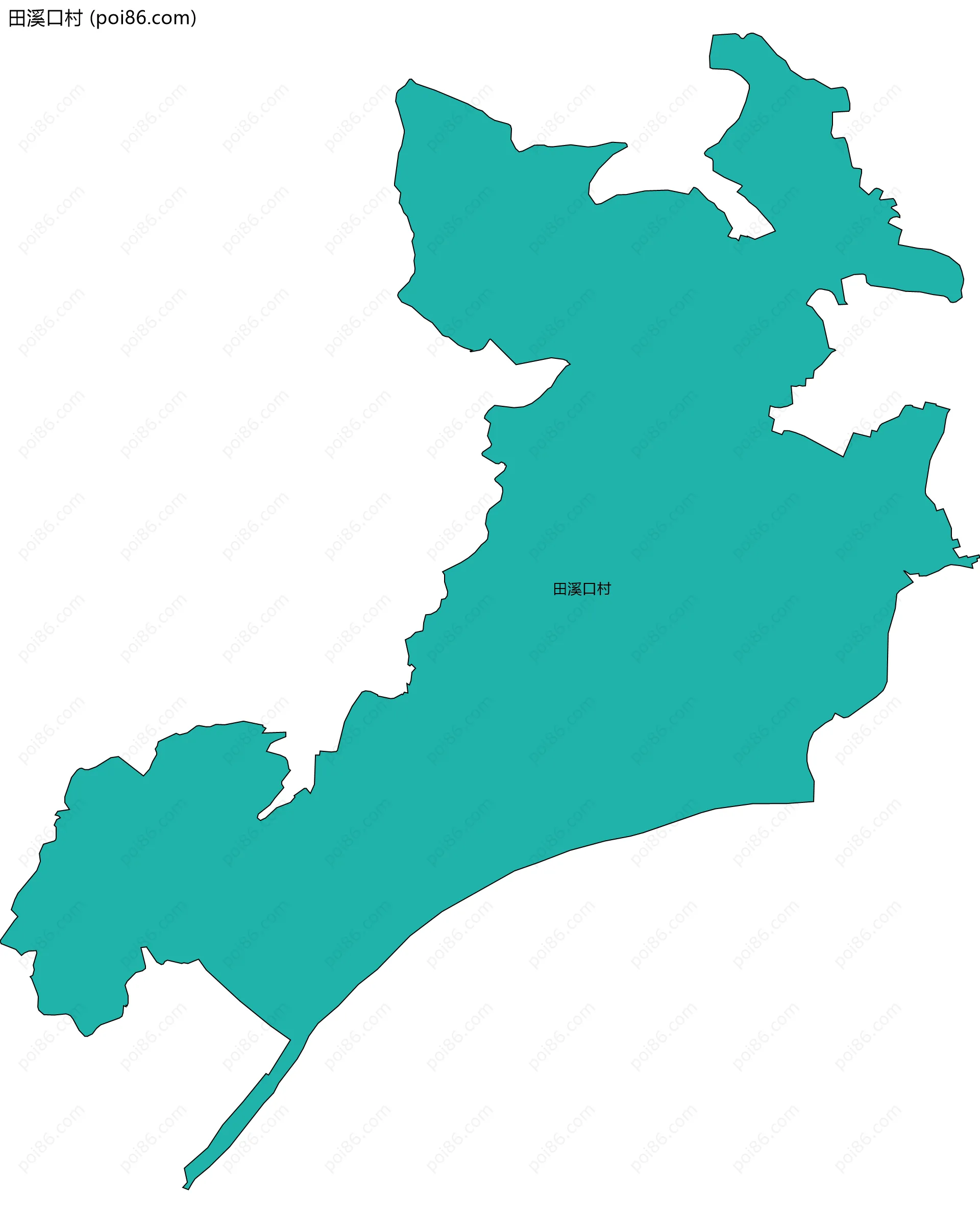 田溪口村边界地图