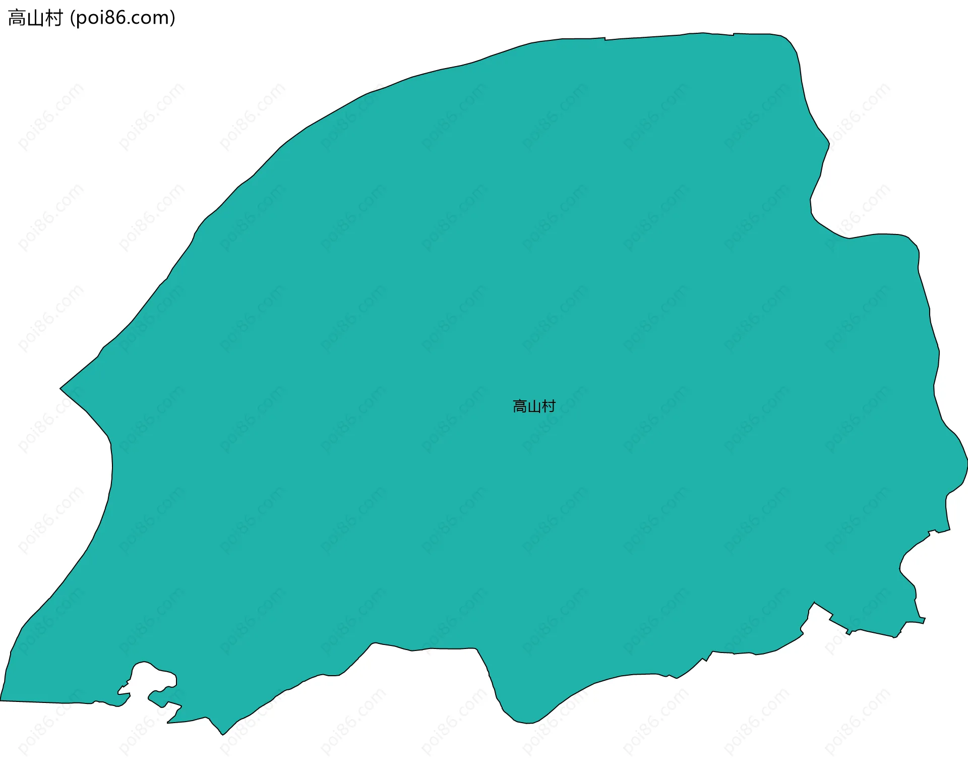 高山村边界地图