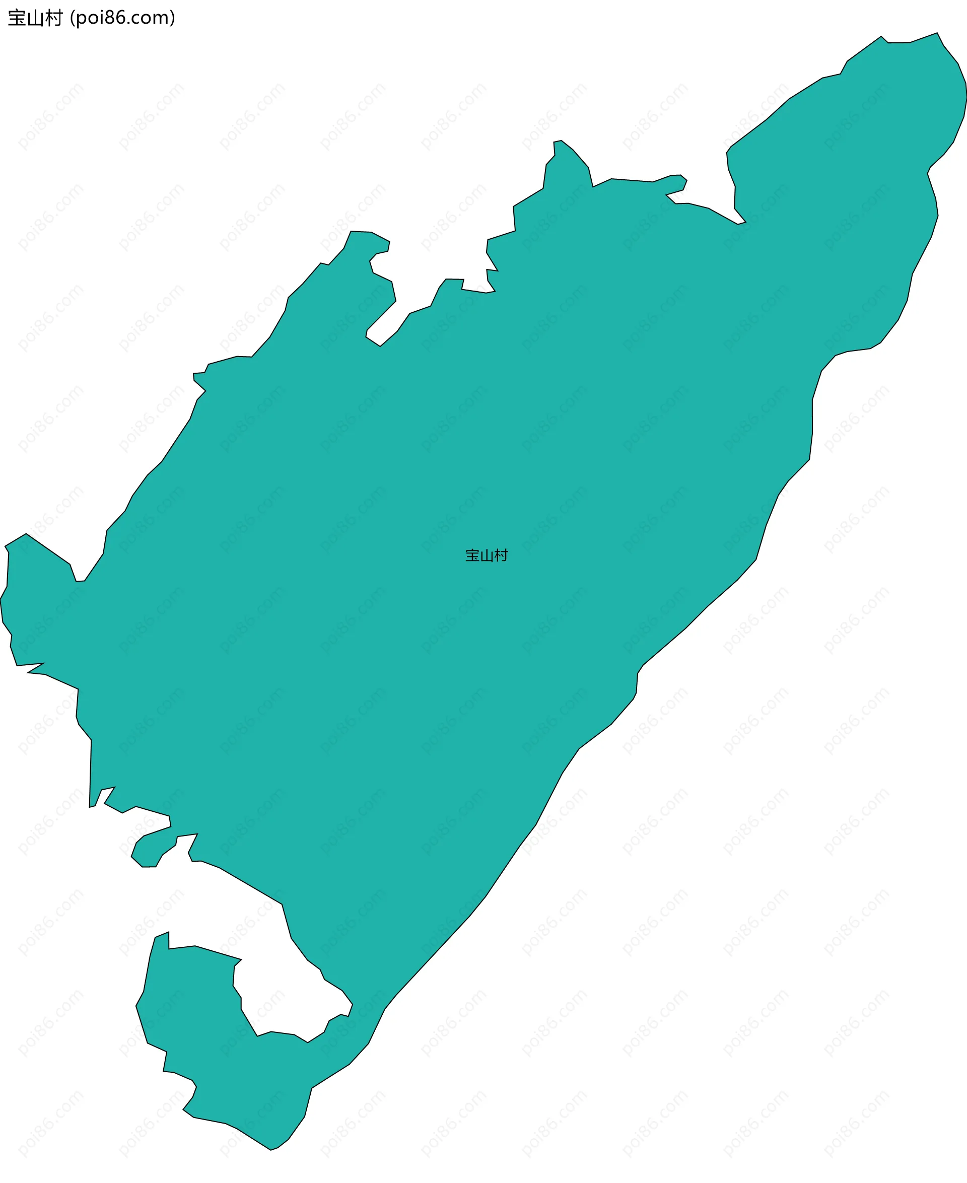 宝山村边界地图