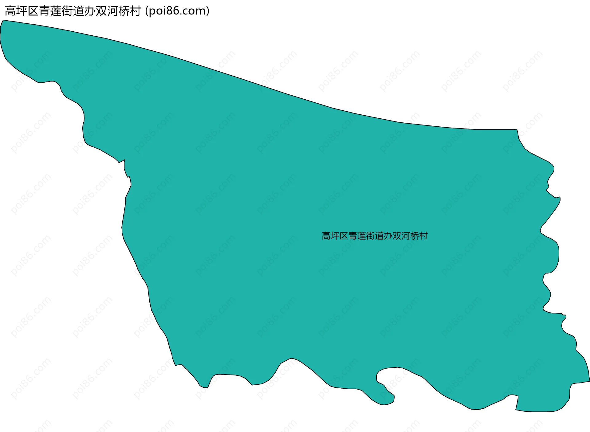 高坪区青莲街道办双河桥村边界地图