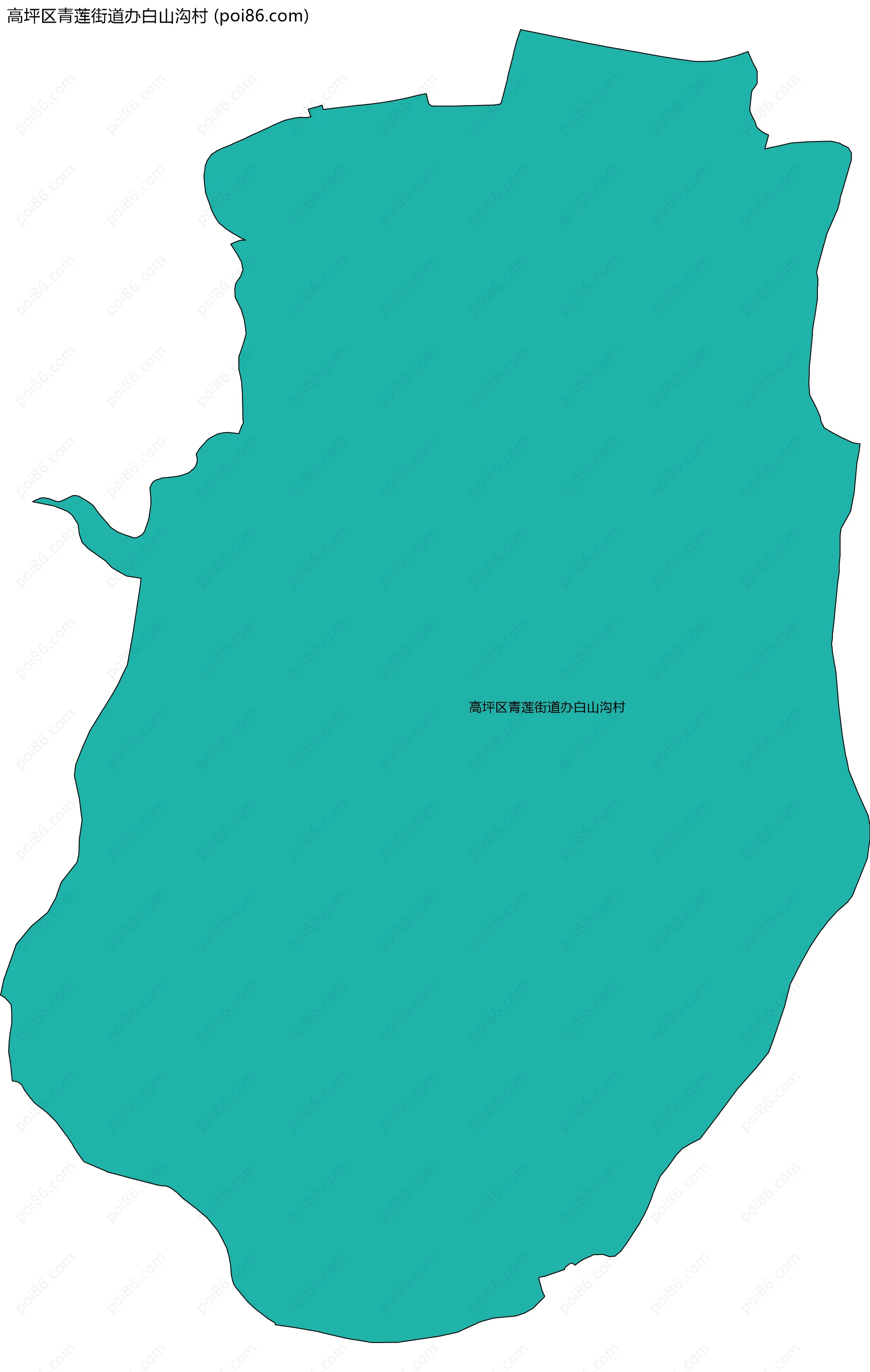 高坪区青莲街道办白山沟村边界地图