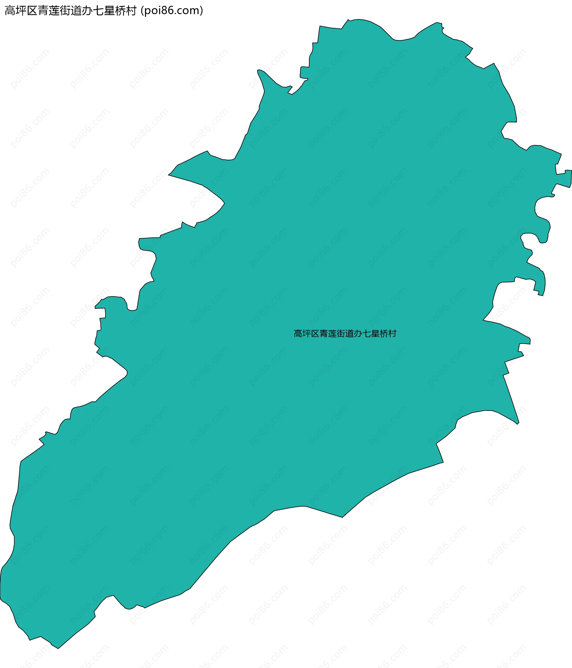 高坪区青莲街道办七星桥村边界地图