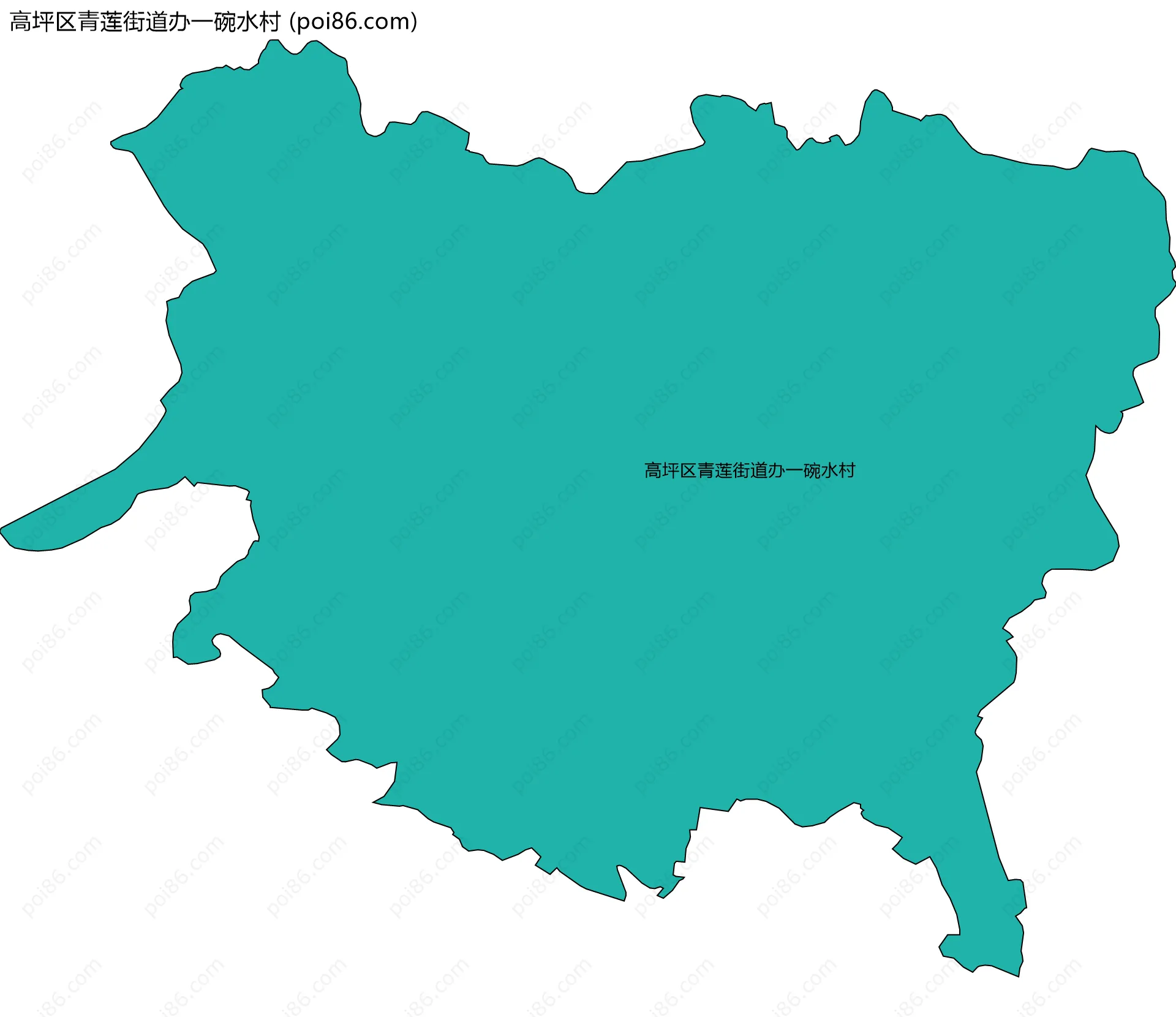 高坪区青莲街道办一碗水村边界地图