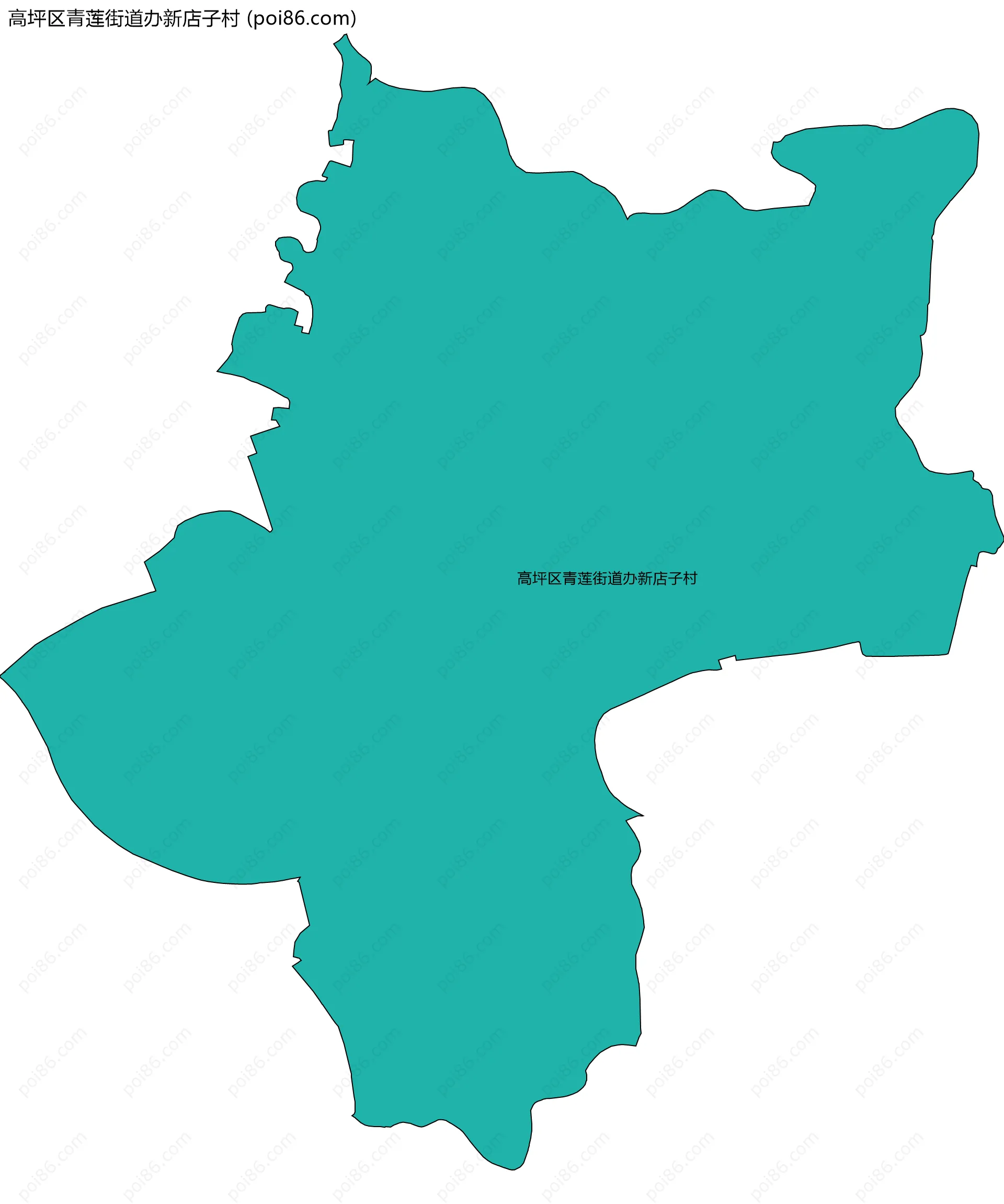 高坪区青莲街道办新店子村边界地图
