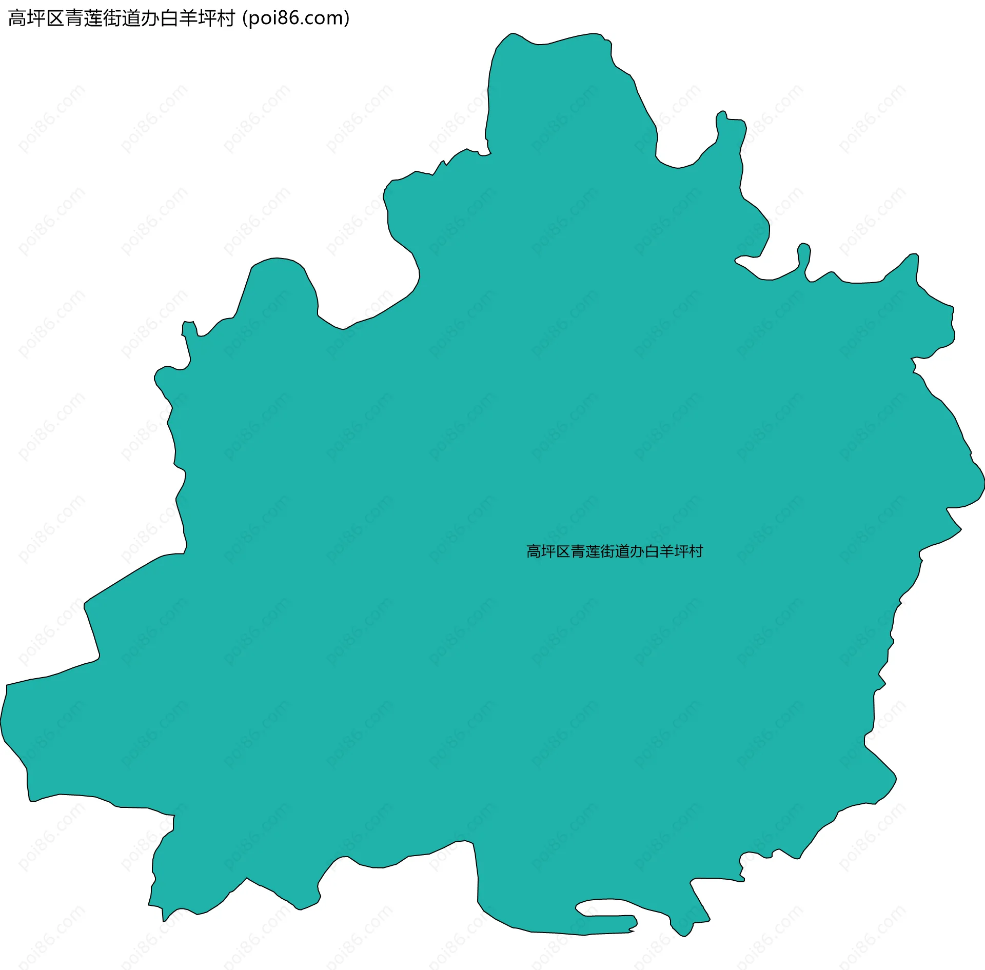 高坪区青莲街道办白羊坪村边界地图